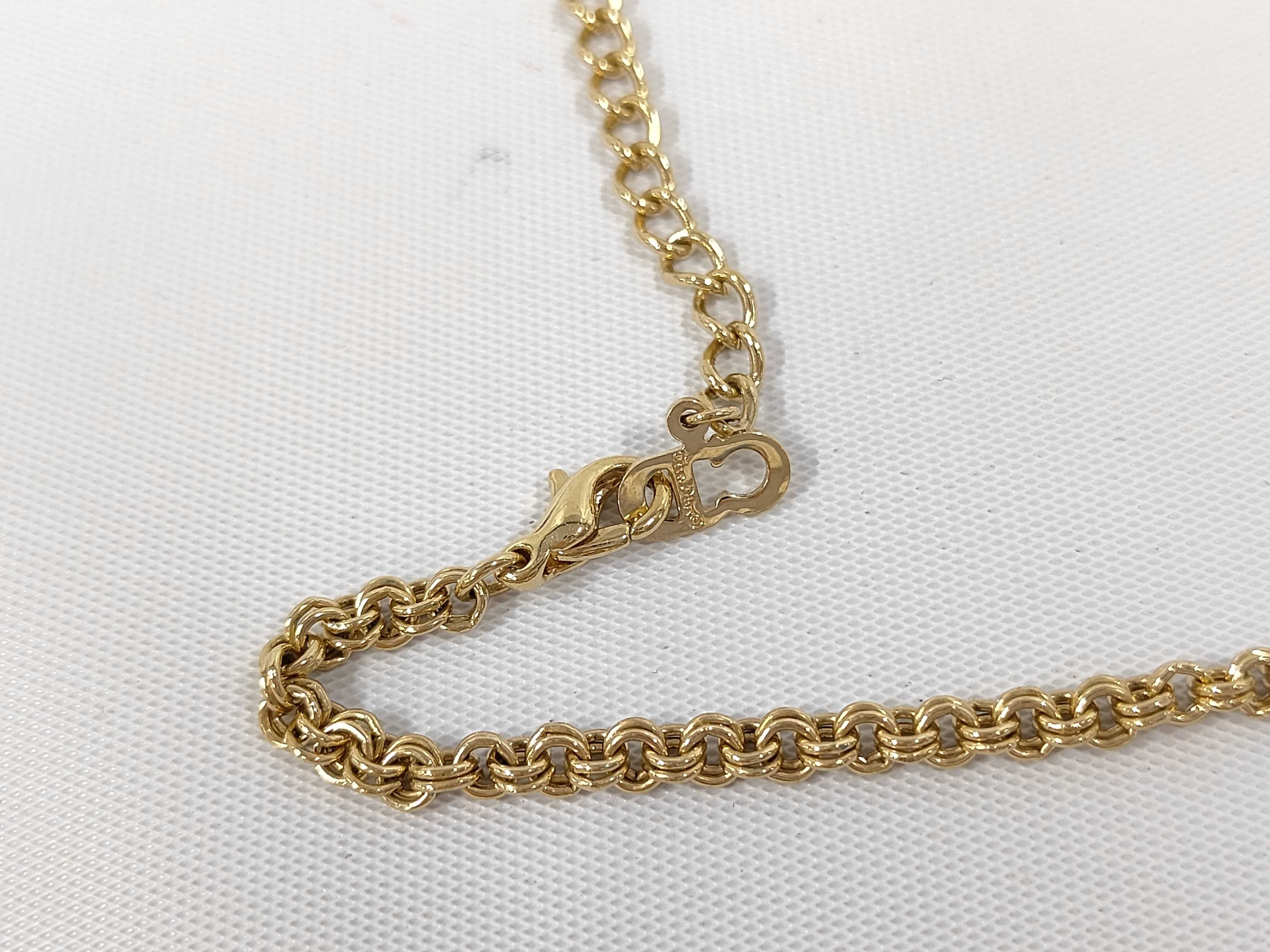 CD motif rhinestone necklace — view 4