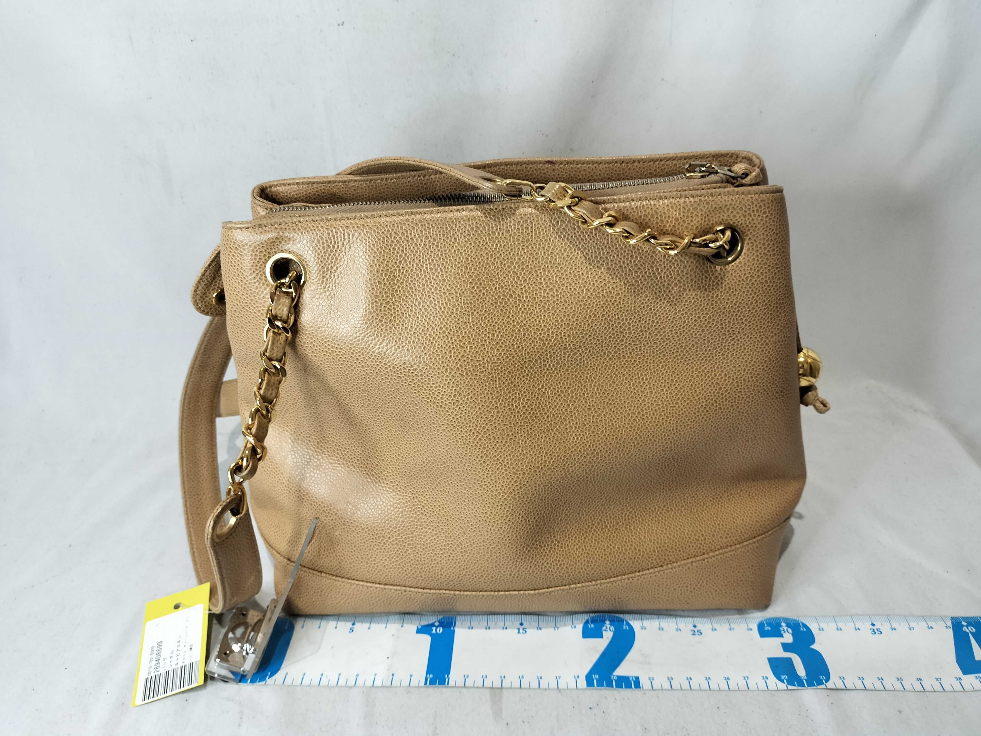 Caviar Skin Da Coco Chain Tote Fringe Shoulder Bag (Series 2) — view 3