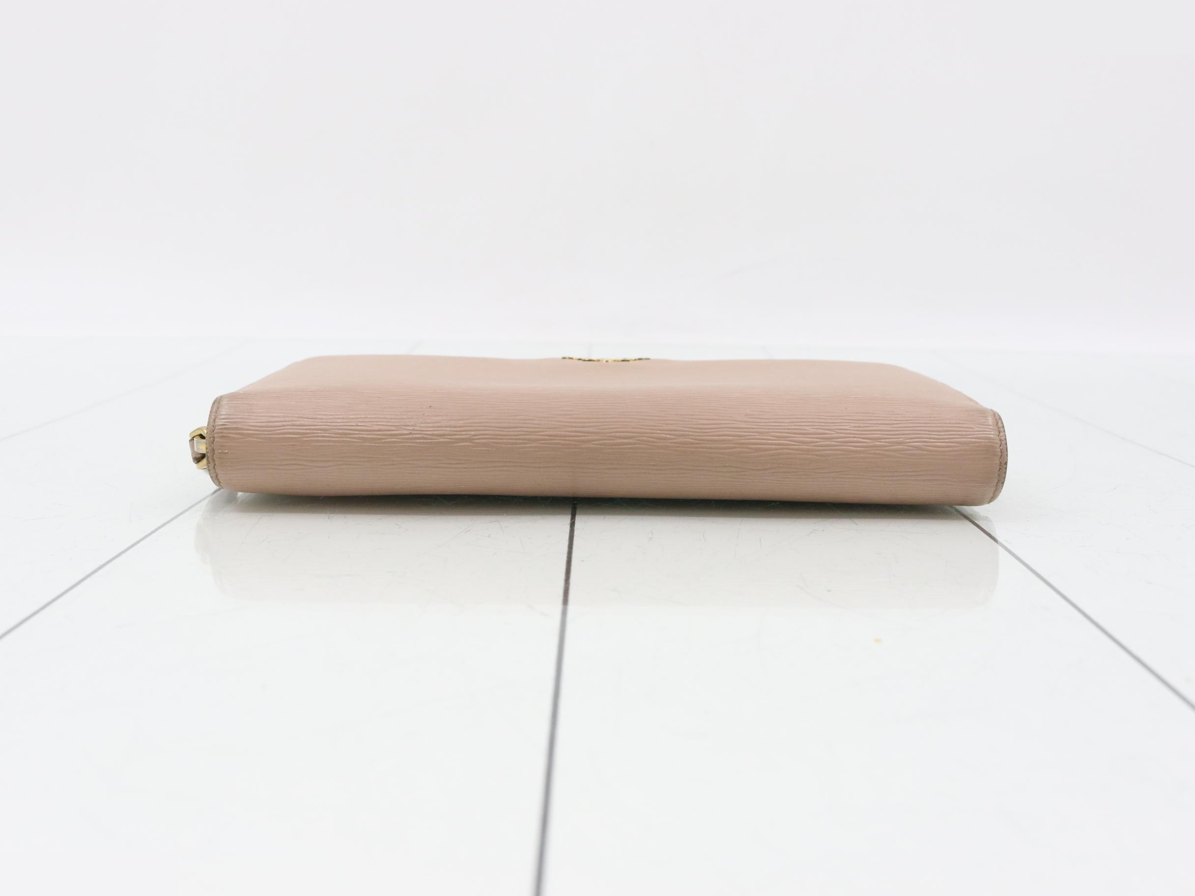 Saffiano Long Wallet, Around Zip, Pink, Size 42 — view 3