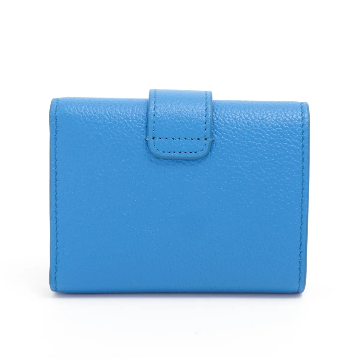 Triomphe Fine Strap Wallet Leather Compact Wallet Blue — view 2