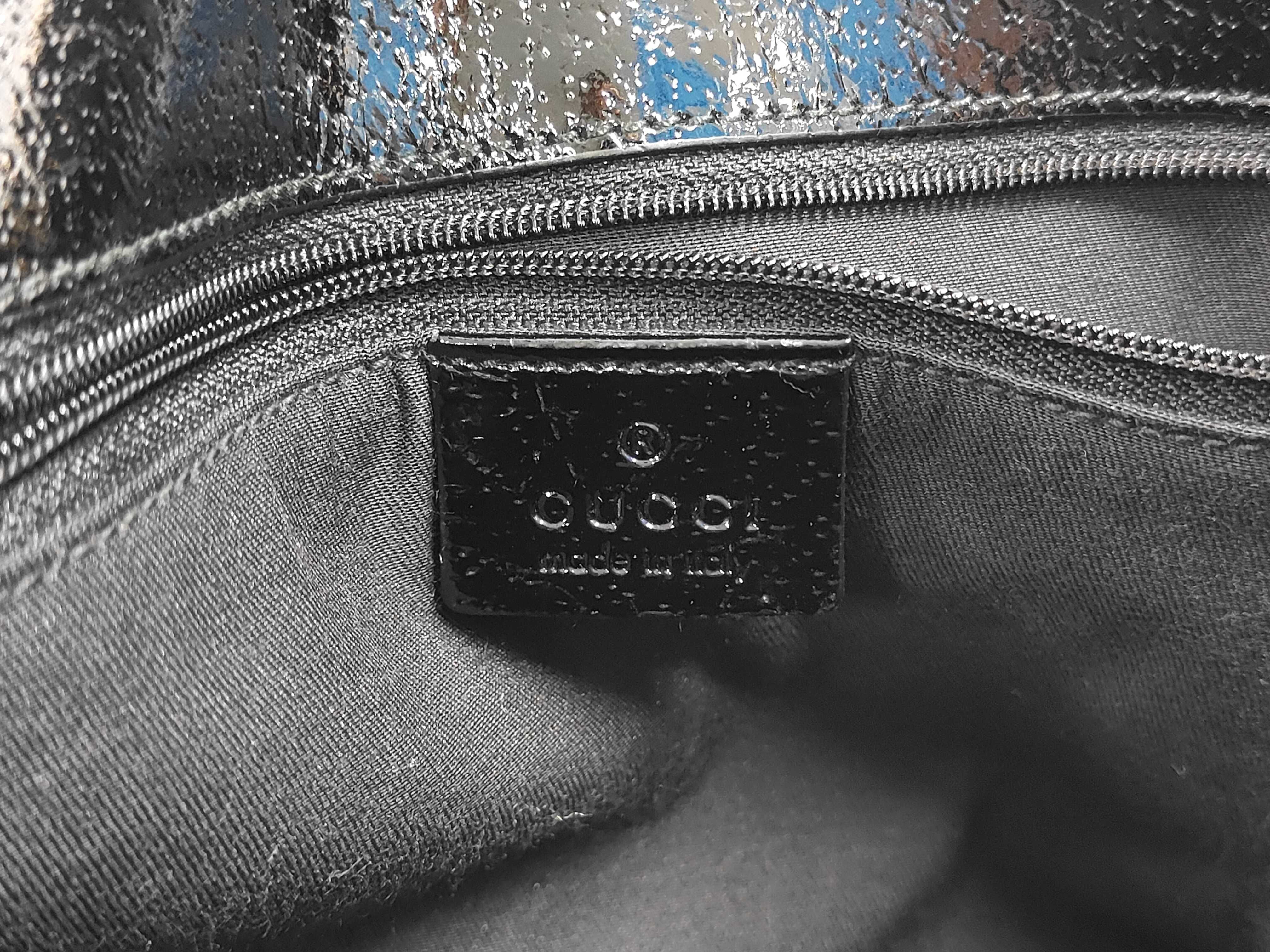 120836 Canvas x Leather GG Canvas Tote Bag Black Gold Hardware with Dust Bag — view 8