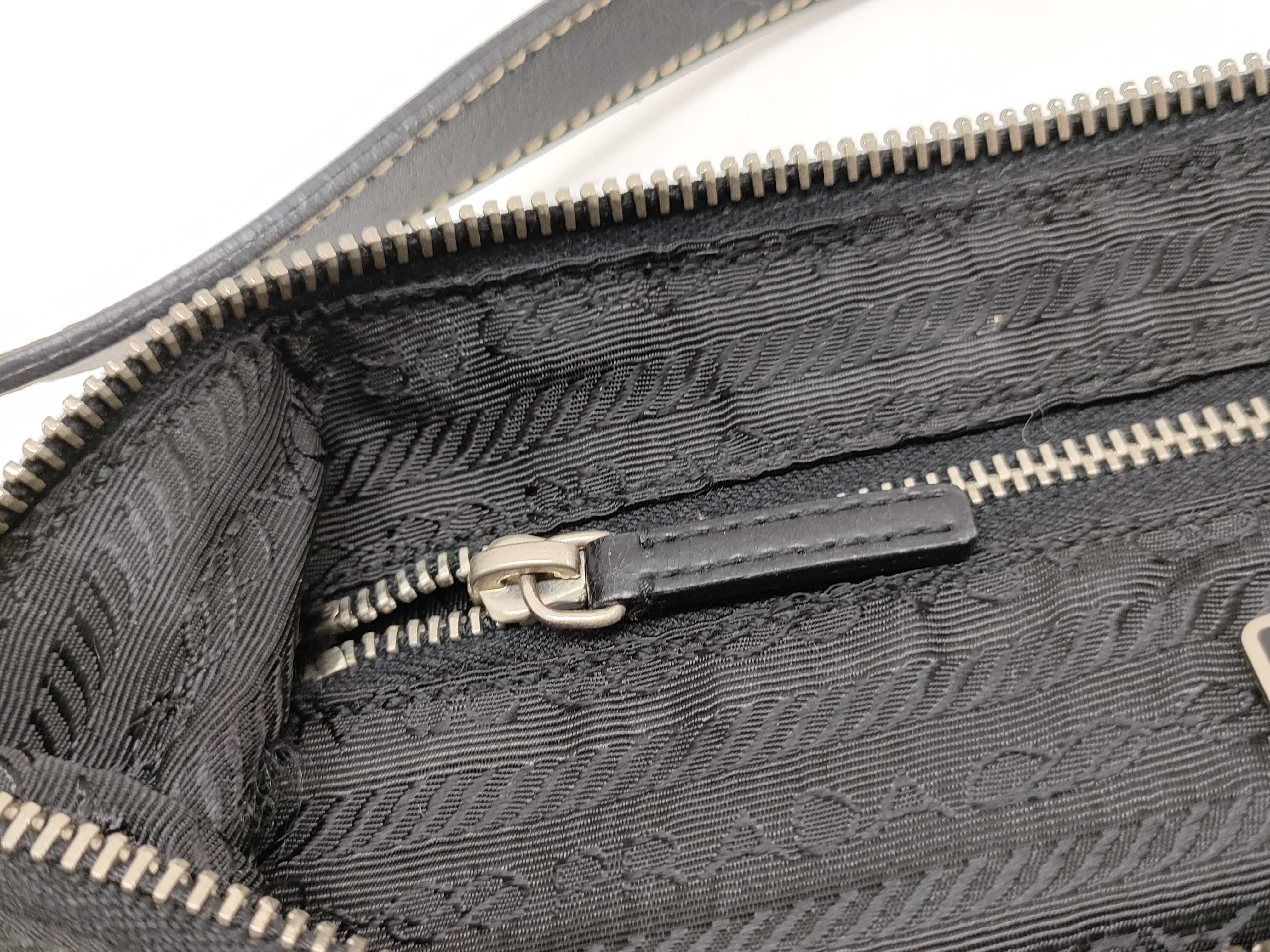 Nylon One-Shoulder Bag with Triangle Logo - Nylon Leather Handbag — view 13