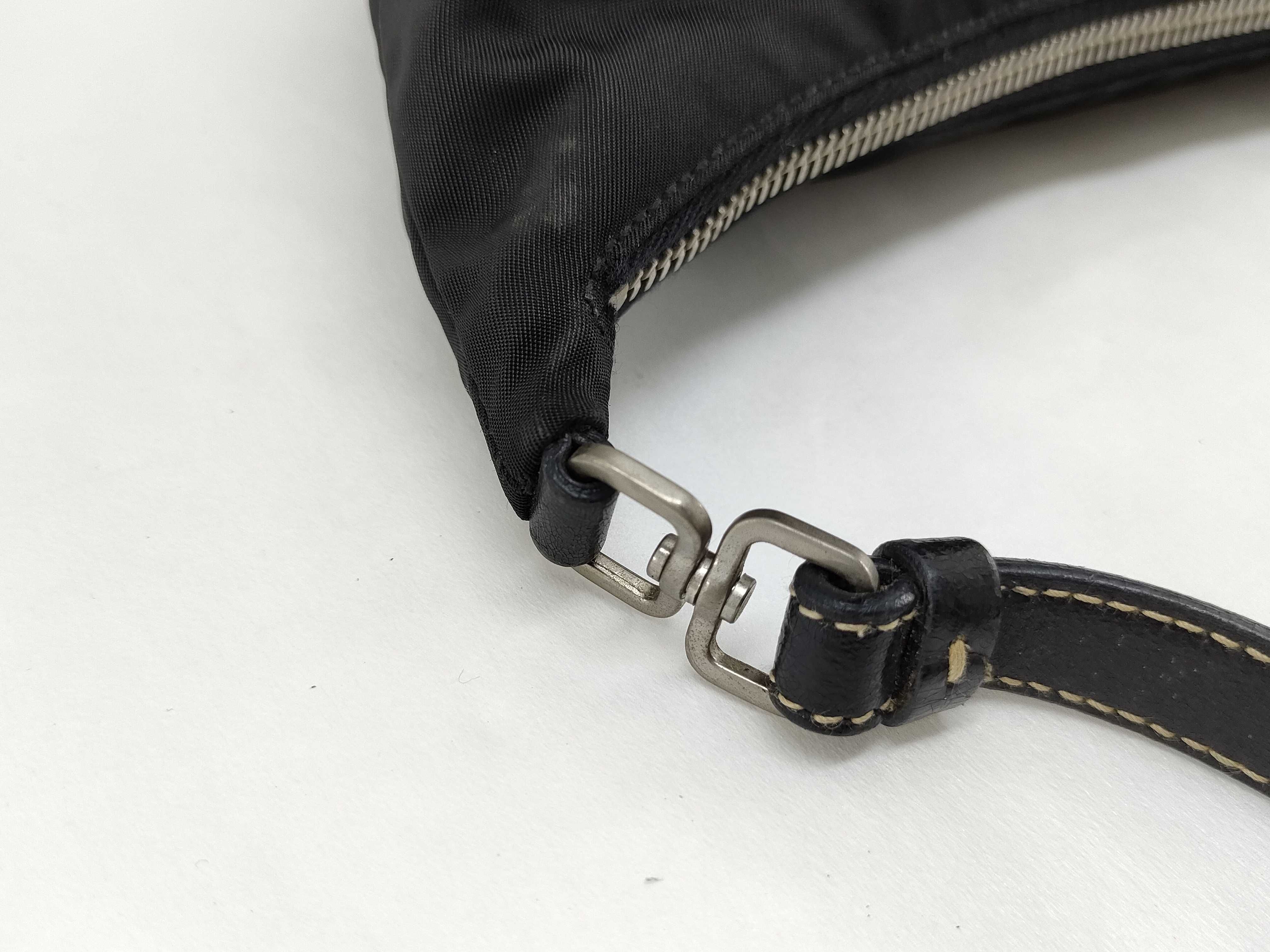 Nylon One-Shoulder Bag with Triangle Logo - Nylon Leather Handbag — view 5
