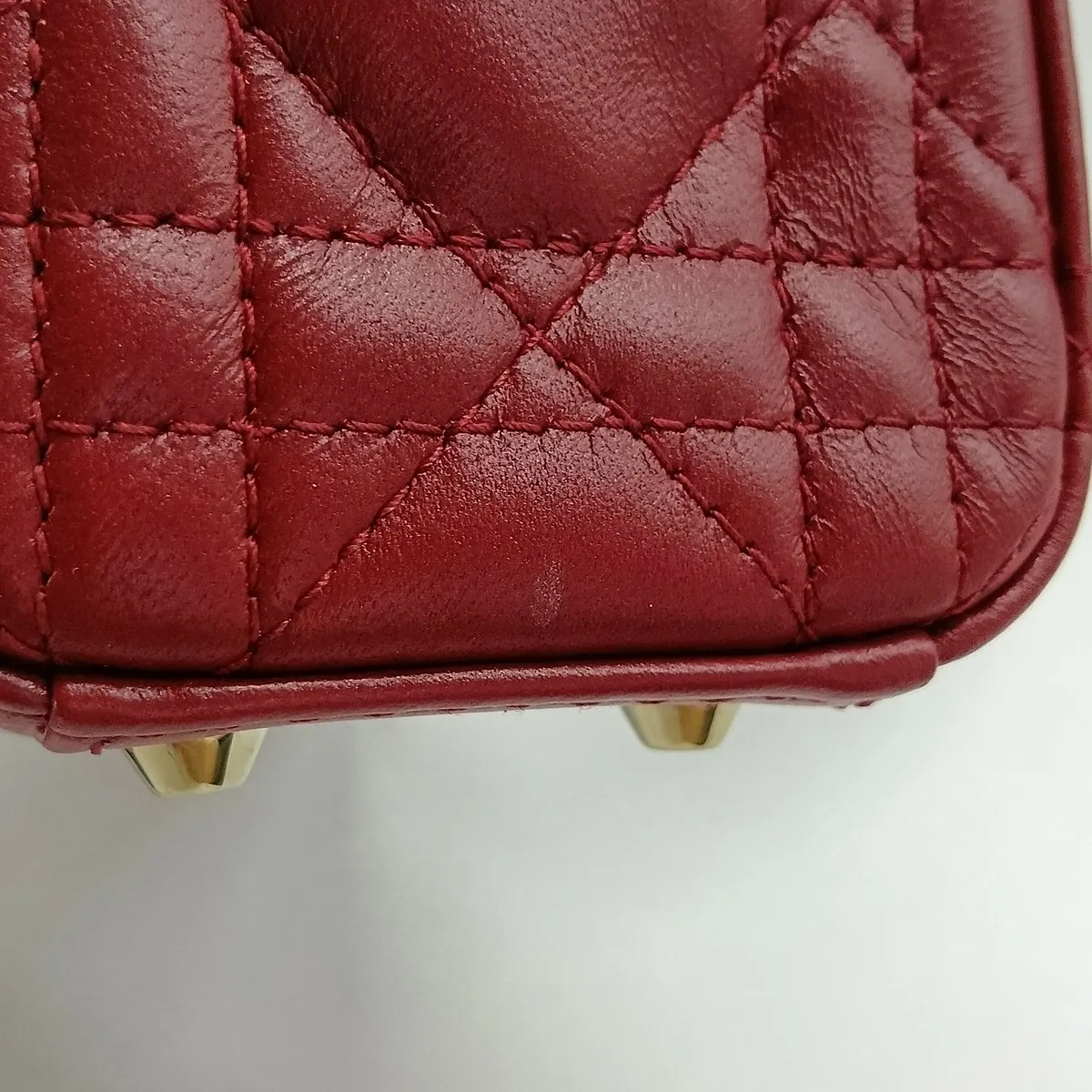 Cannage Lady Dior Mini Leather 2-Way Handbag Red Lucky Star — view 11