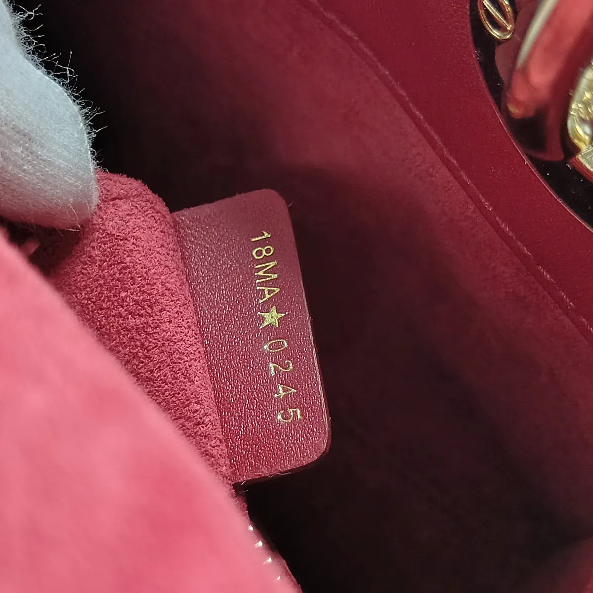Cannage Lady Dior Mini Leather 2-Way Handbag Red Lucky Star — view 13
