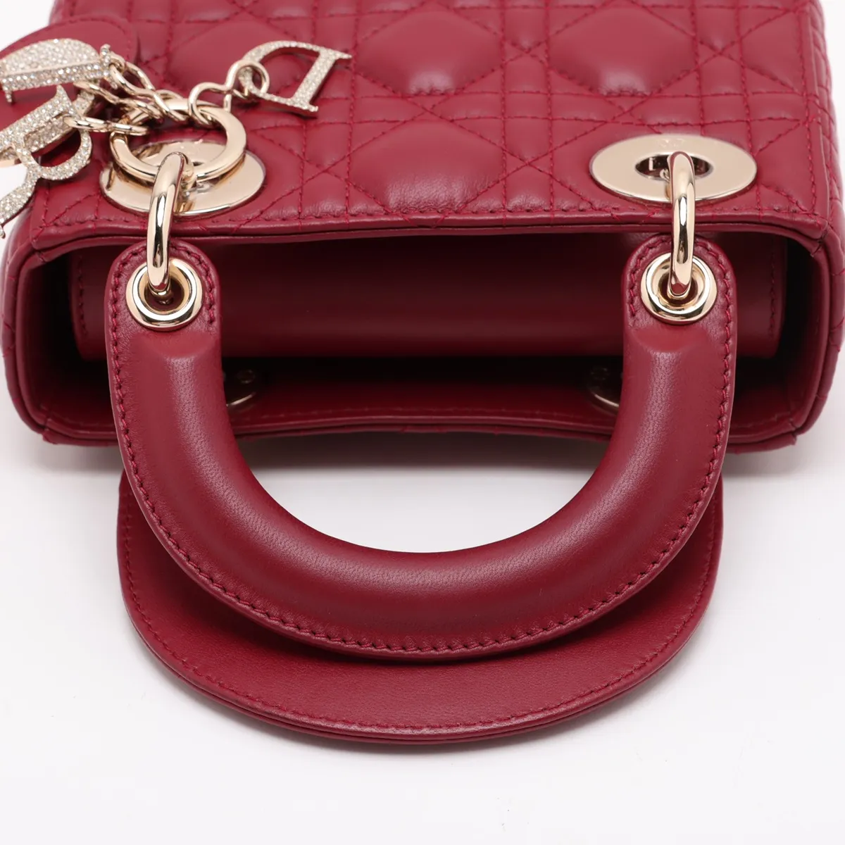 Cannage Lady Dior Mini Leather 2-Way Handbag Red Lucky Star — view 5