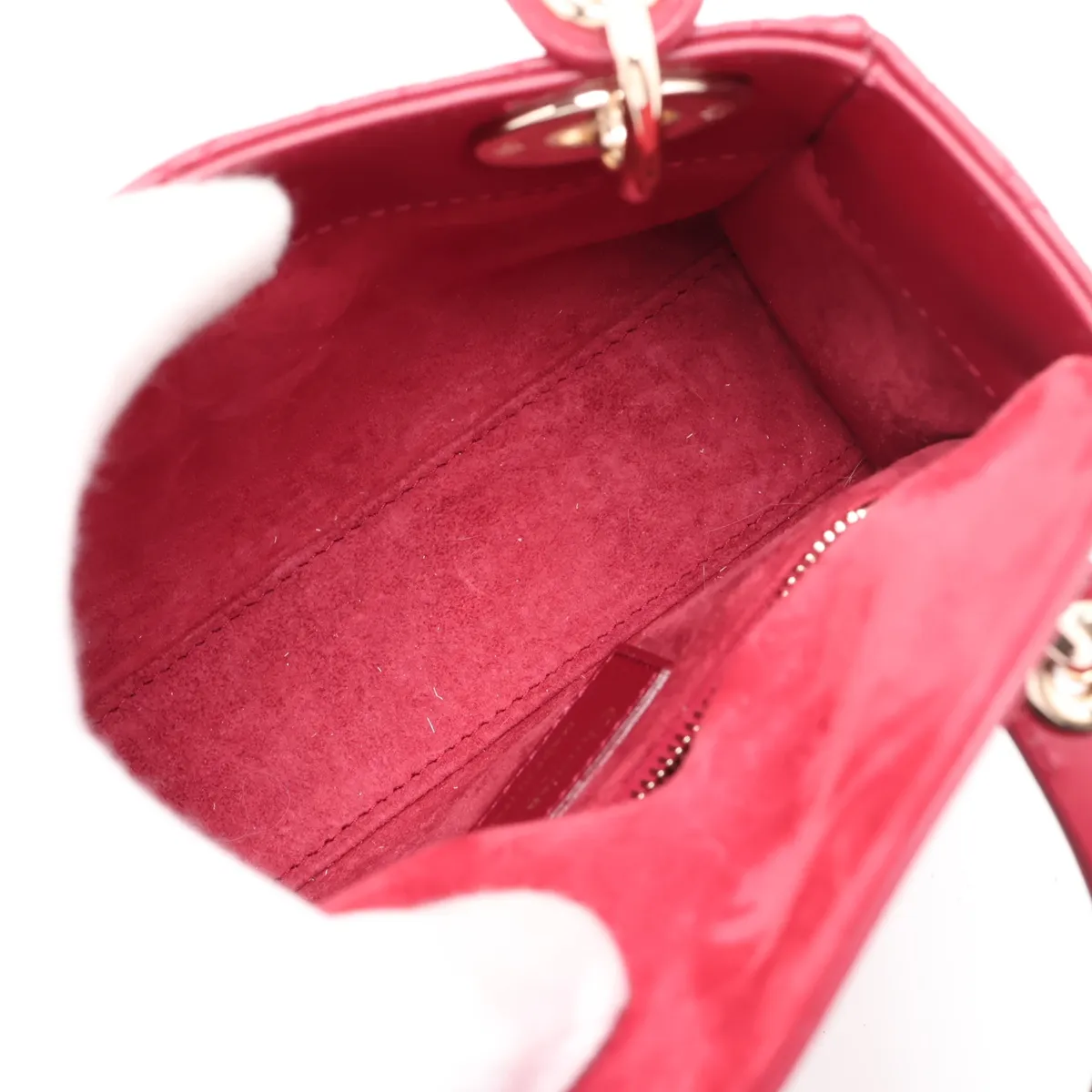 Cannage Lady Dior Mini Leather 2-Way Handbag Red Lucky Star — view 8