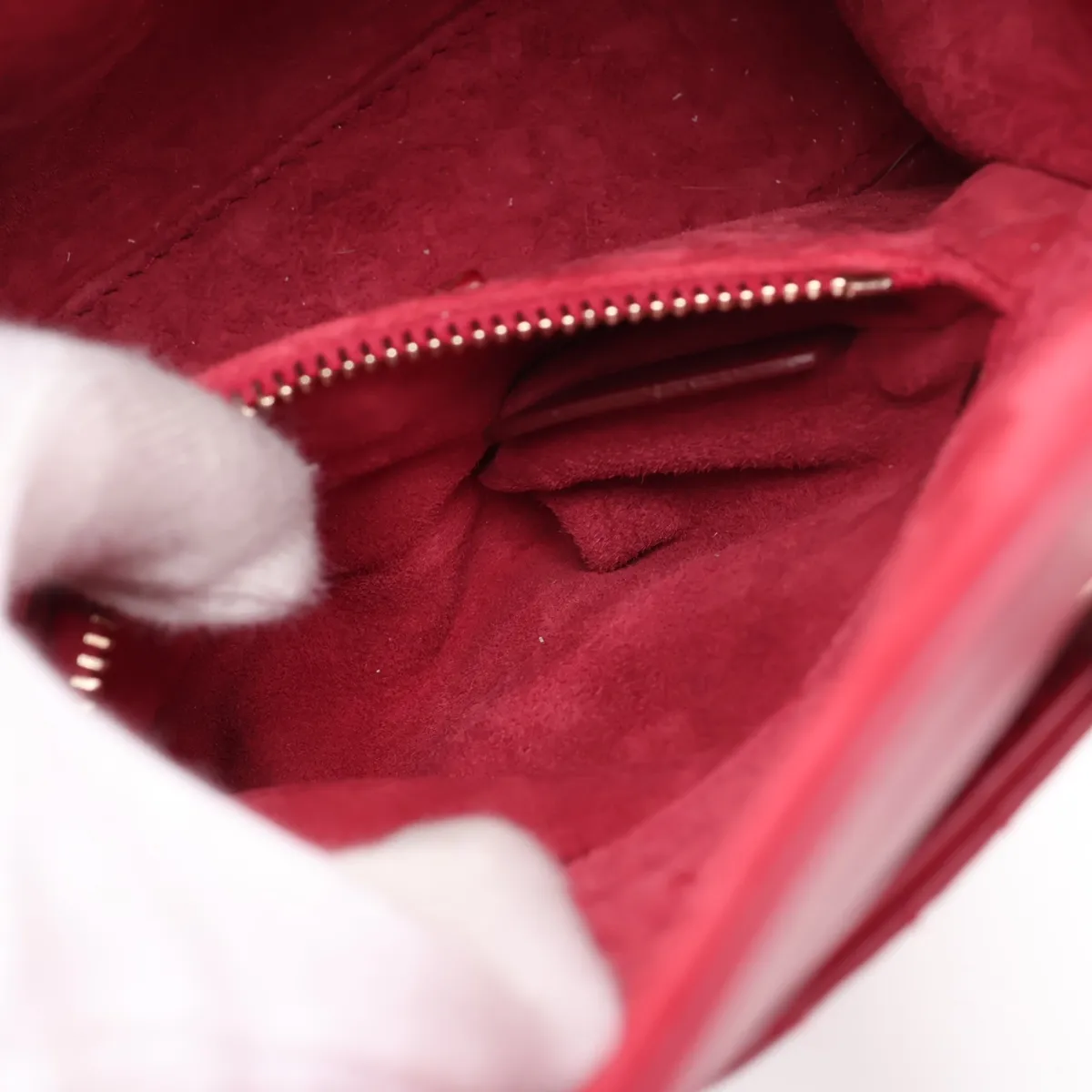Cannage Lady Dior Mini Leather 2-Way Handbag Red Lucky Star — view 9