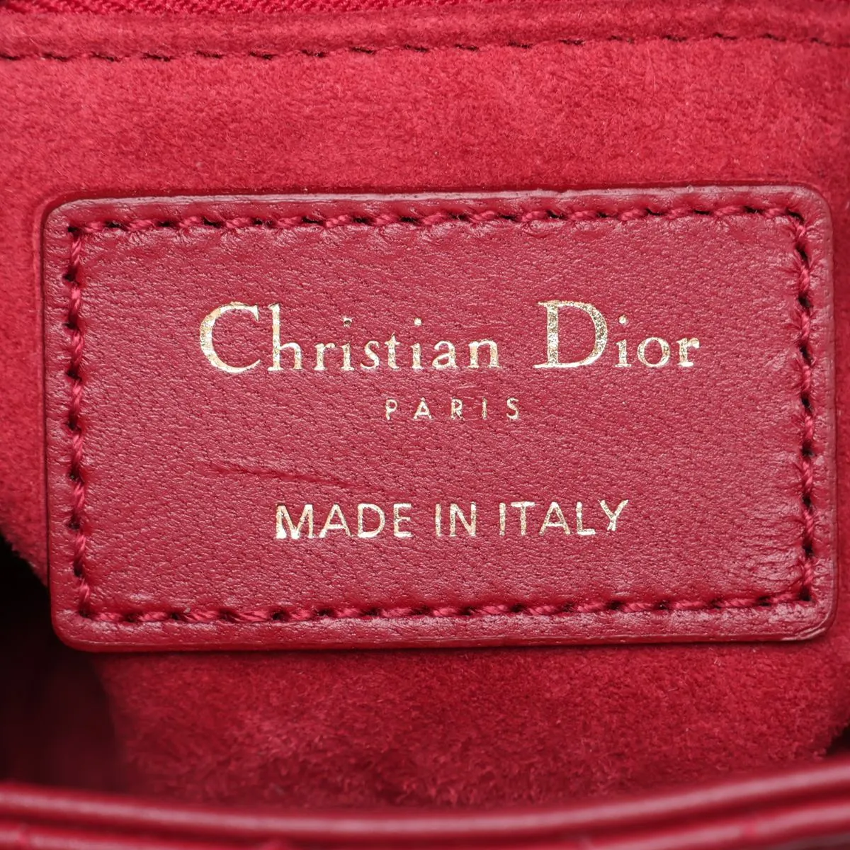 Cannage Lady Dior Mini Leather 2-Way Handbag Red Lucky Star — view 10