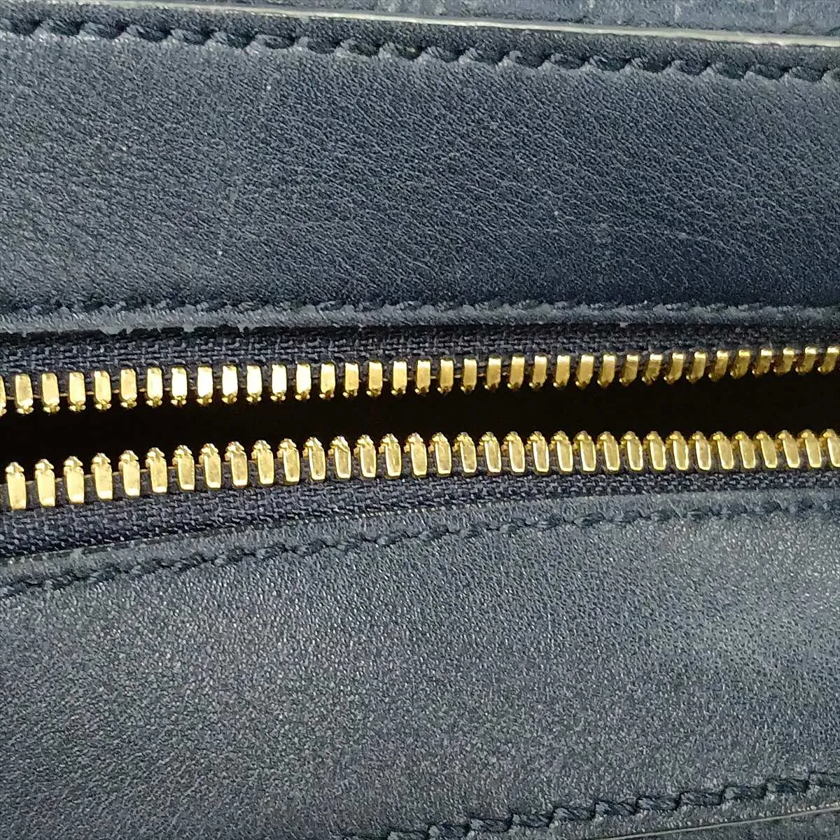 Microguccissima Leather Handbag, Navy, Outlet — view 15