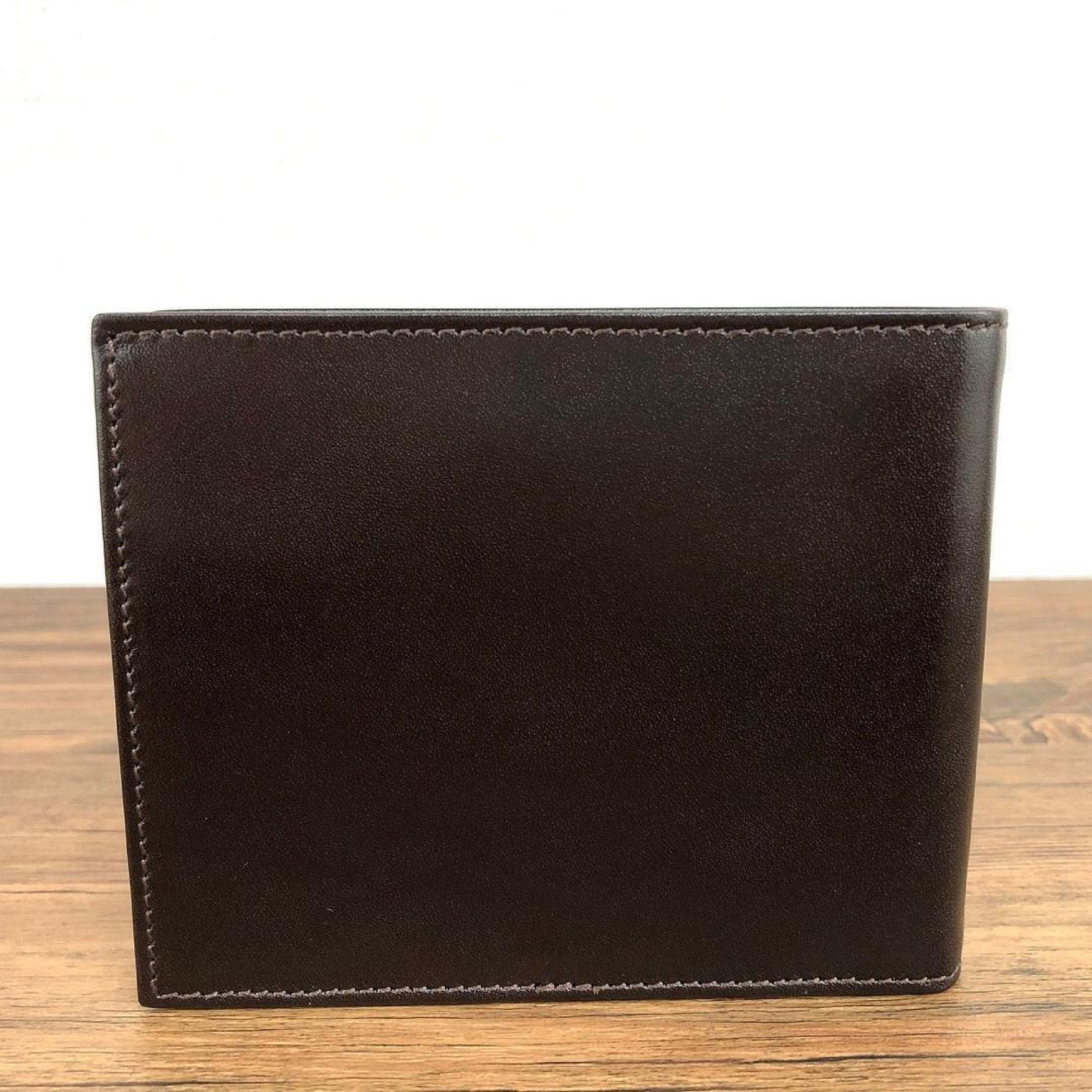 Brown Leather Bi-fold Wallet with Protective Seal, 31011, Box Included — view 2