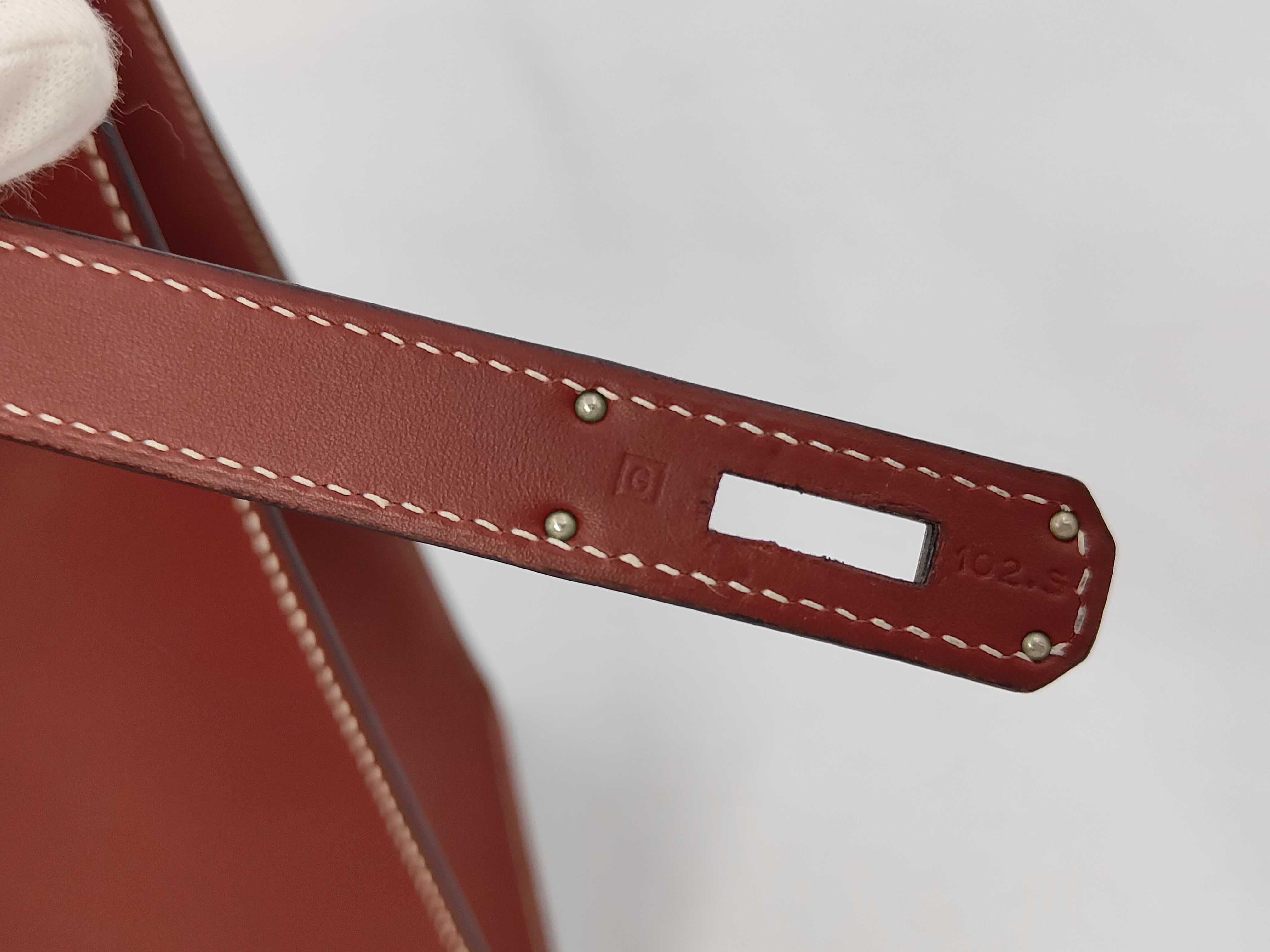 Chamonix Kelly 35 Rouge H Silver Hardware Strap Handbag — view 13
