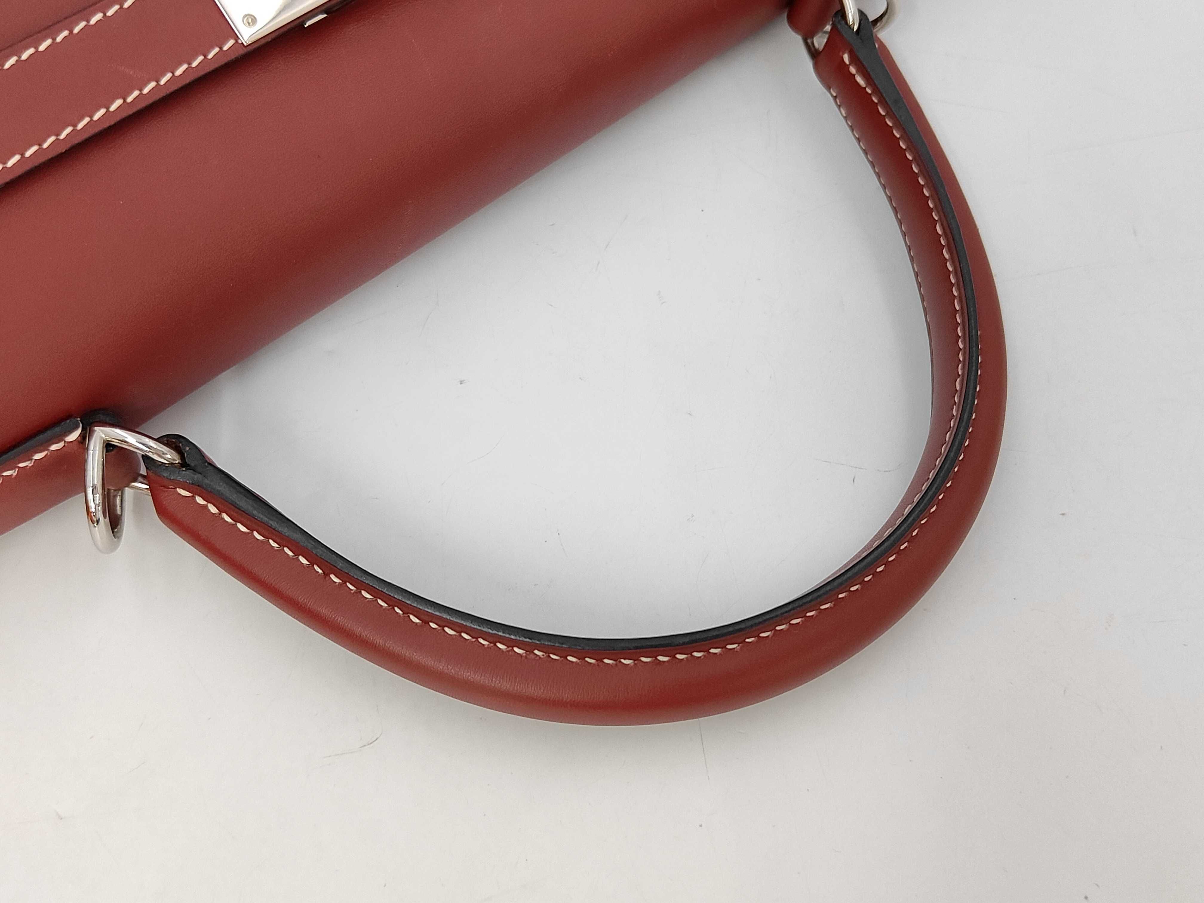 Chamonix Kelly 35 Rouge H Silver Hardware Strap Handbag — view 5