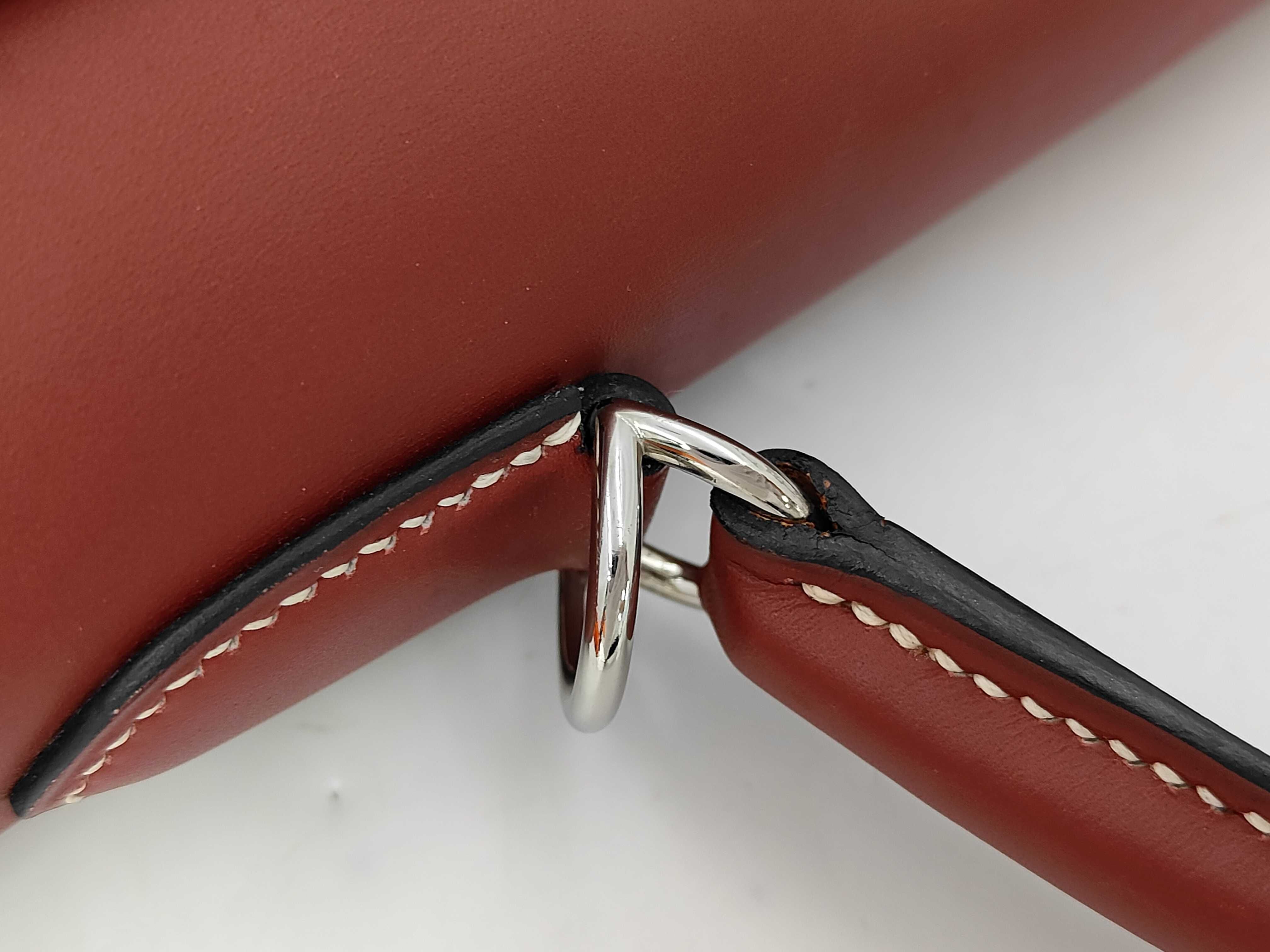 Chamonix Kelly 35 Rouge H Silver Hardware Strap Handbag — view 7