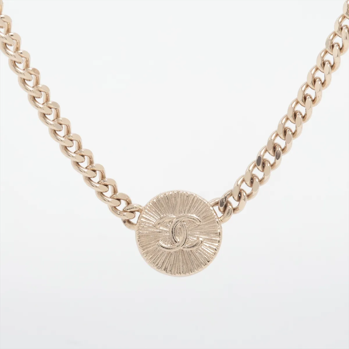 Coco Mark A22C Necklace, Resin x GP x Rhinestone, Gold, — view 2