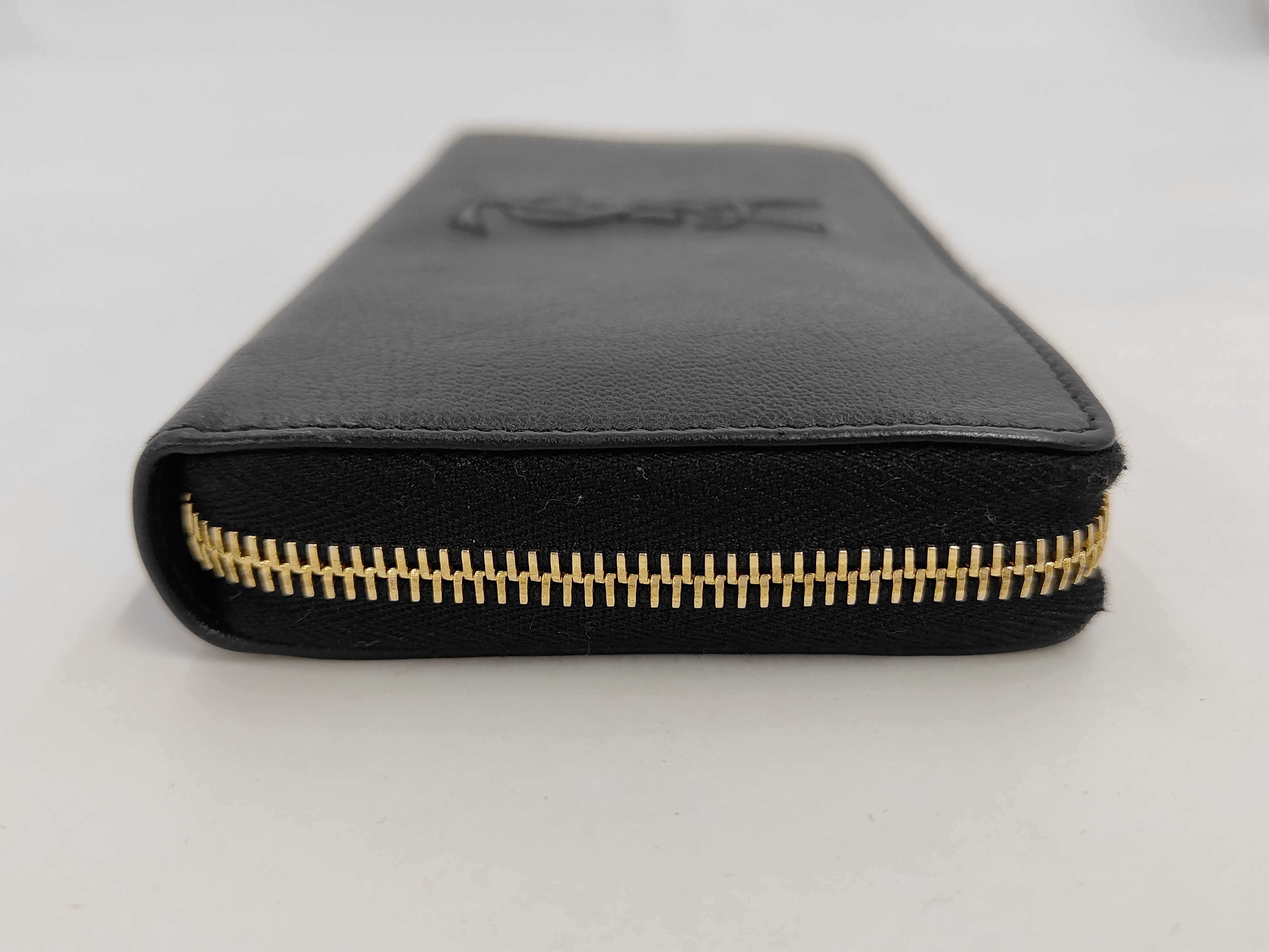 Round Zip Wallet, Black, Cassandra Logo, Long Wallet — view 5