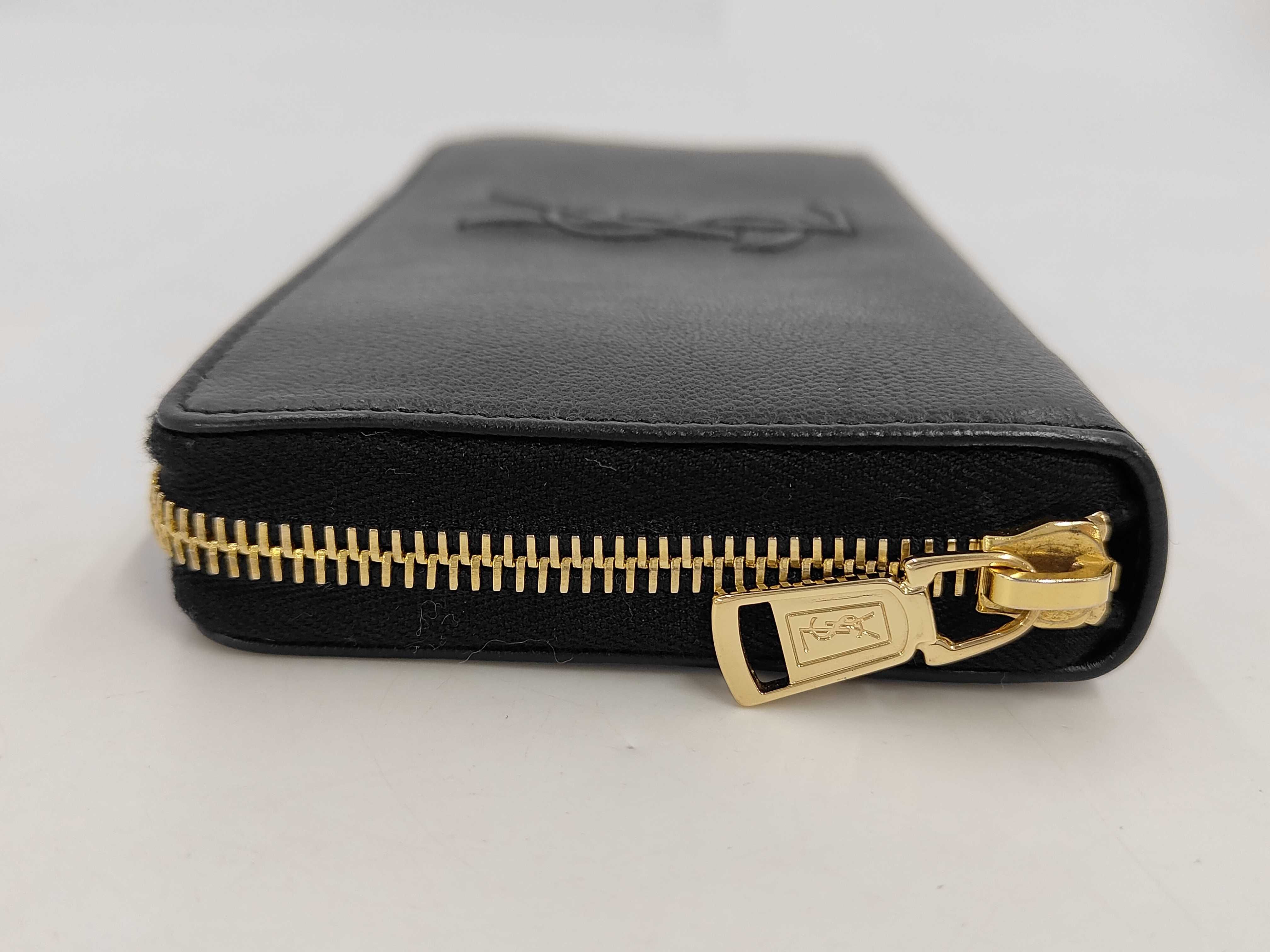 Round Zip Wallet, Black, Cassandra Logo, Long Wallet — view 7