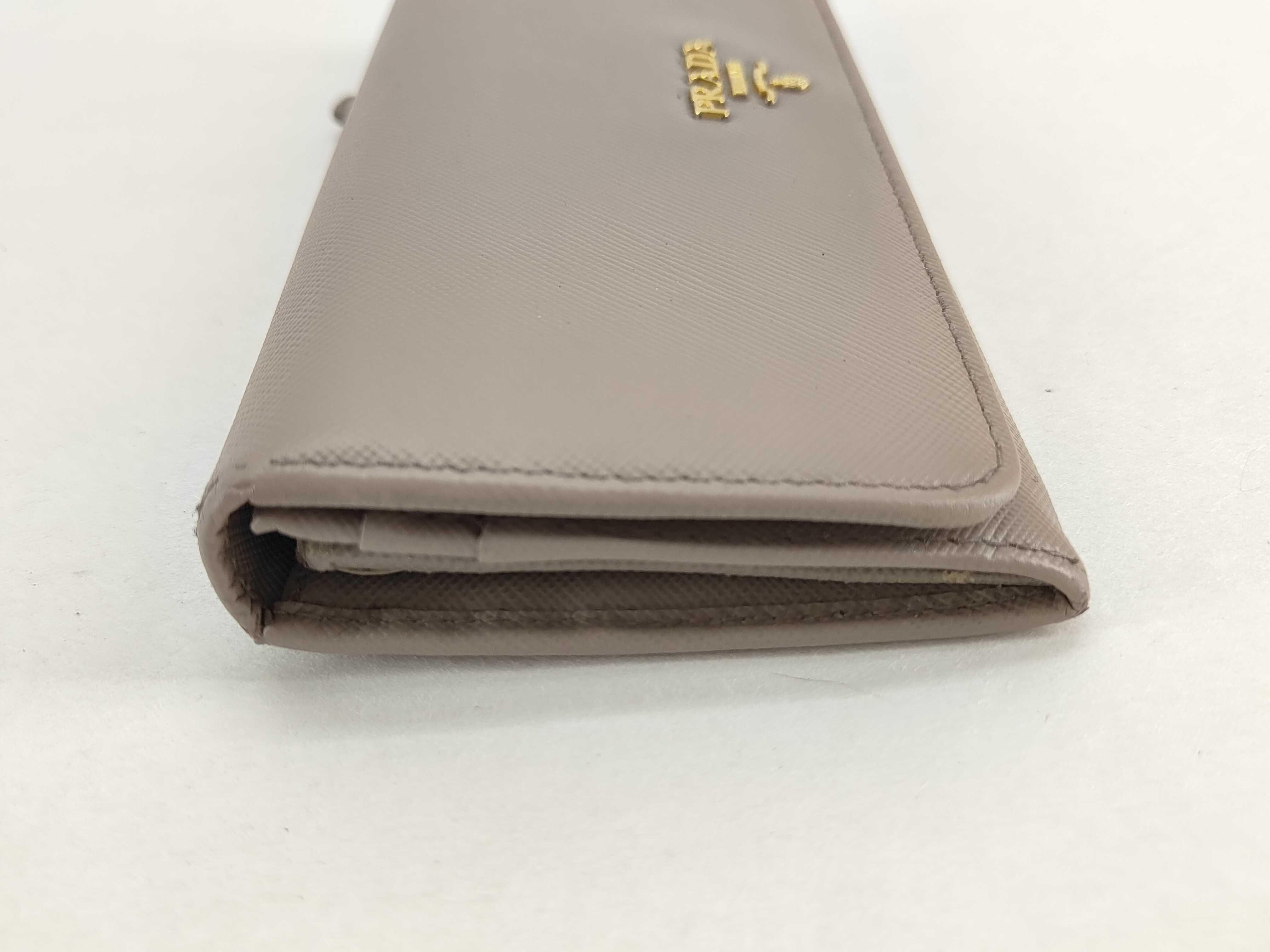 Saffiano Leather Gold Hardware Long Wallet — view 7