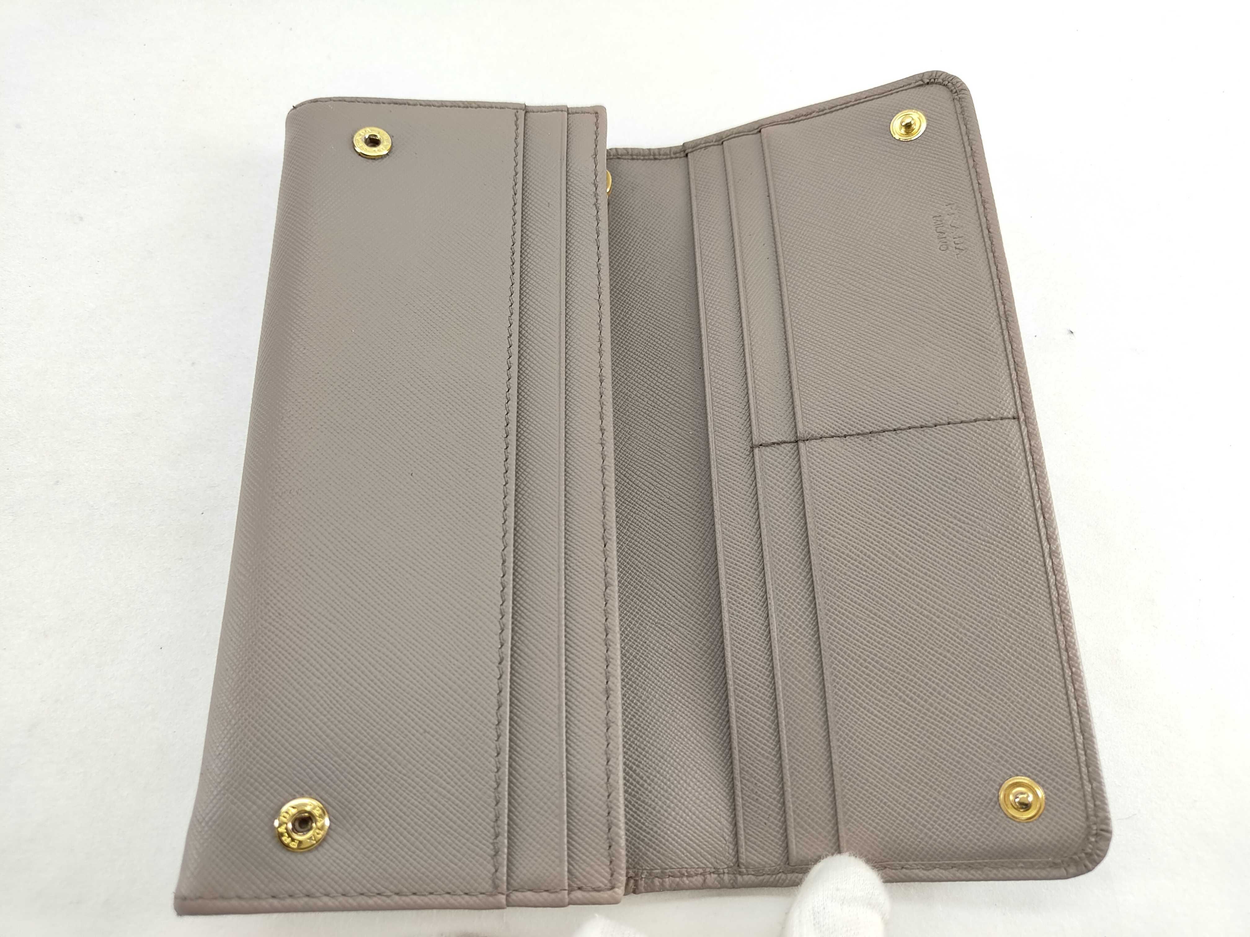 Saffiano Leather Gold Hardware Long Wallet — view 9