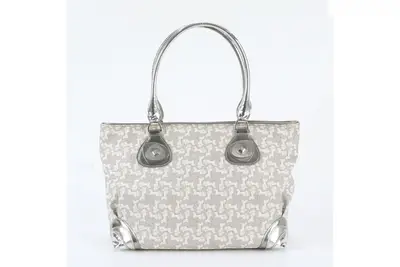 Carriage pattern leather tote bag, shoulder bag.