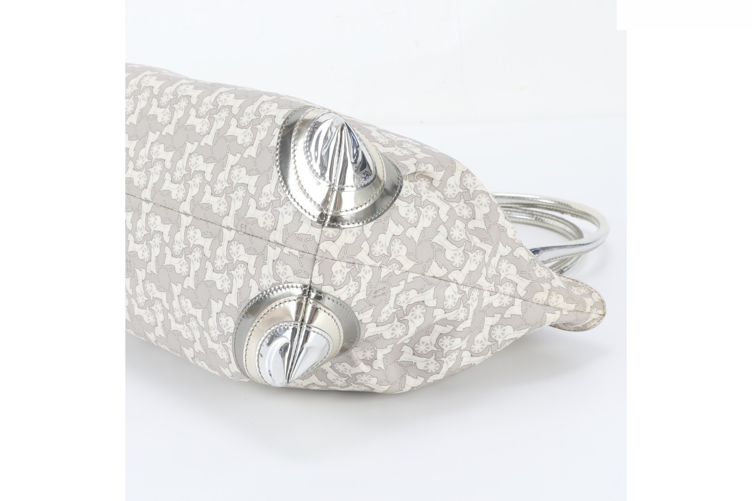 Carriage pattern leather tote bag, shoulder bag. — view 4