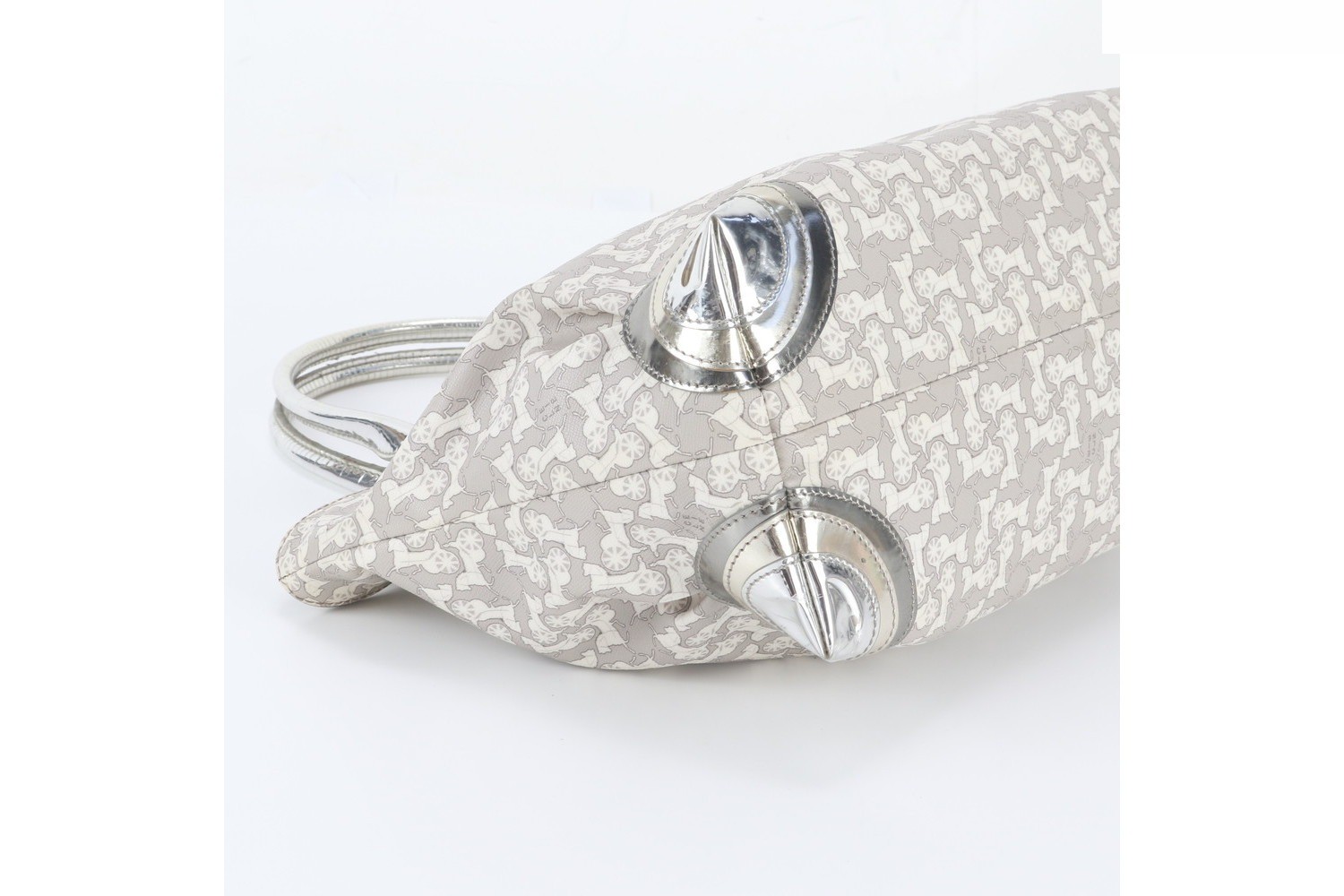 Carriage pattern leather tote bag, shoulder bag. — view 5