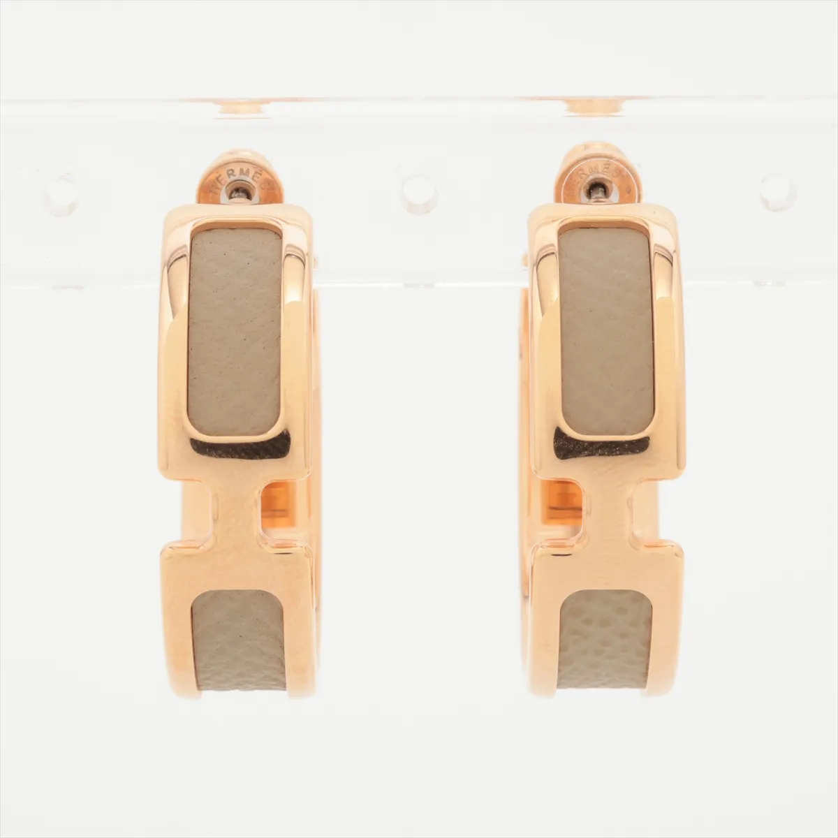 Olympe earrings (for both ears) GP x leather Gold — view 2