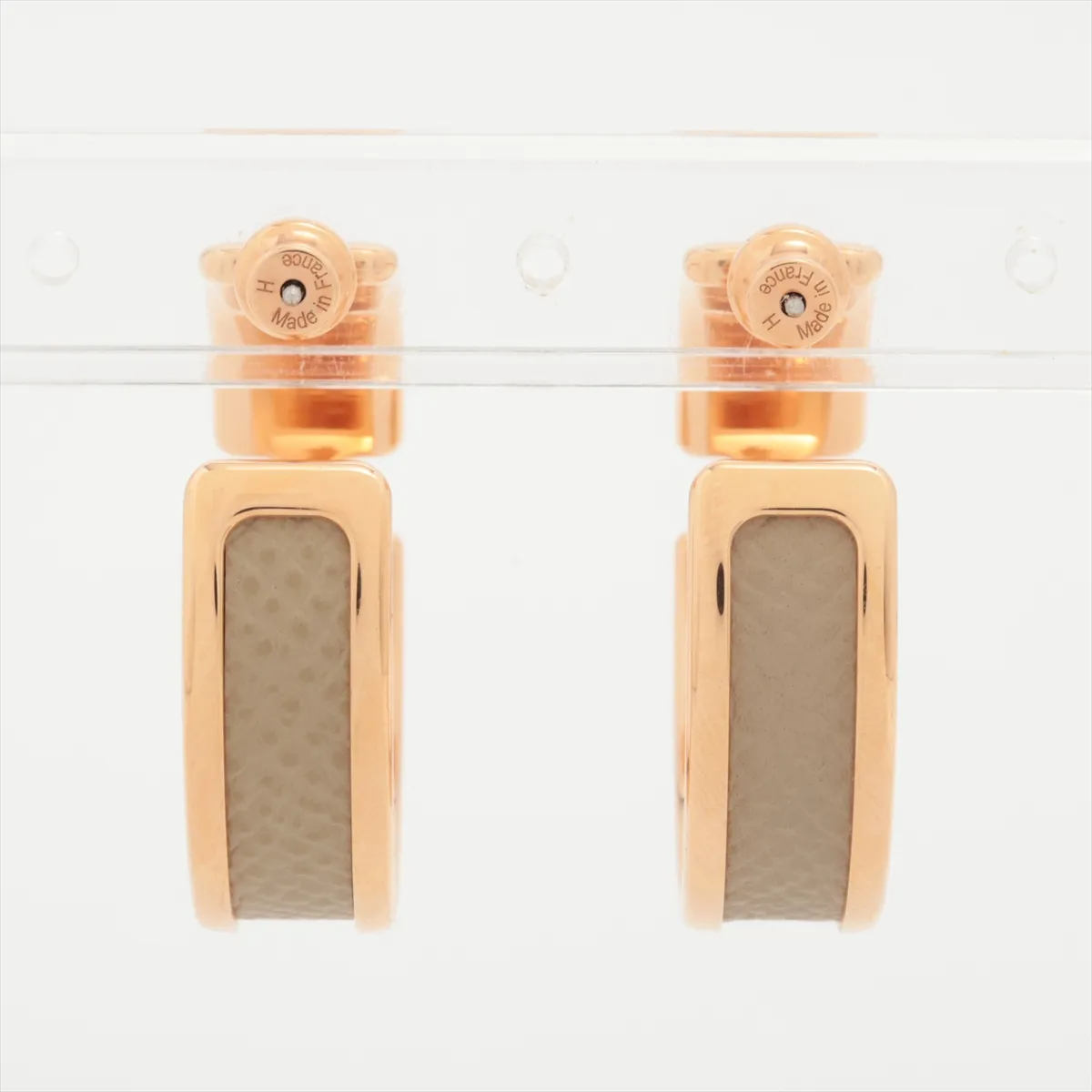 Olympe earrings (for both ears) GP x leather Gold — view 3