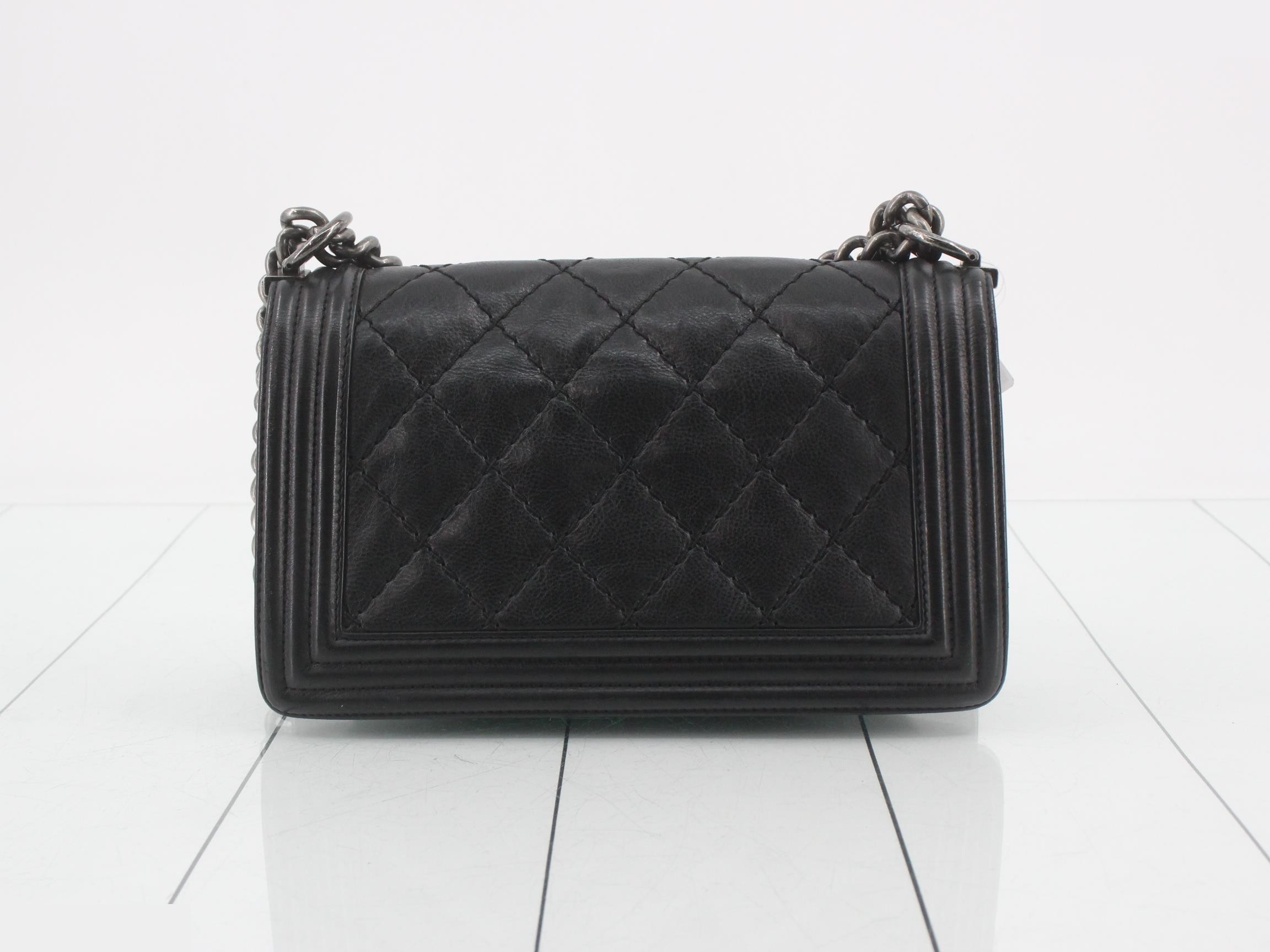 Boy Chanel Calfskin Wild Stitch Shoulder Bag — view 2