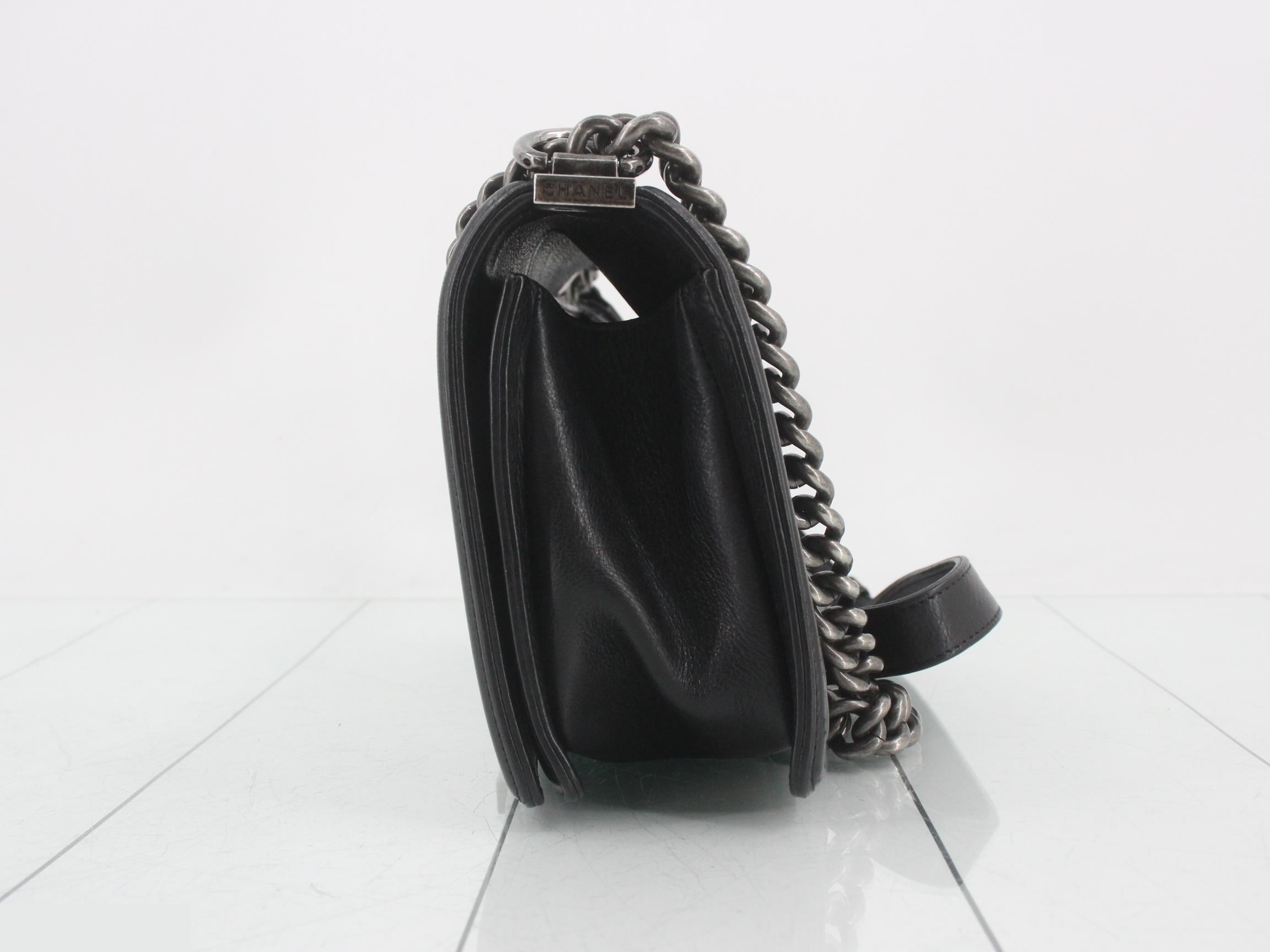 Boy Chanel Calfskin Wild Stitch Shoulder Bag — view 3