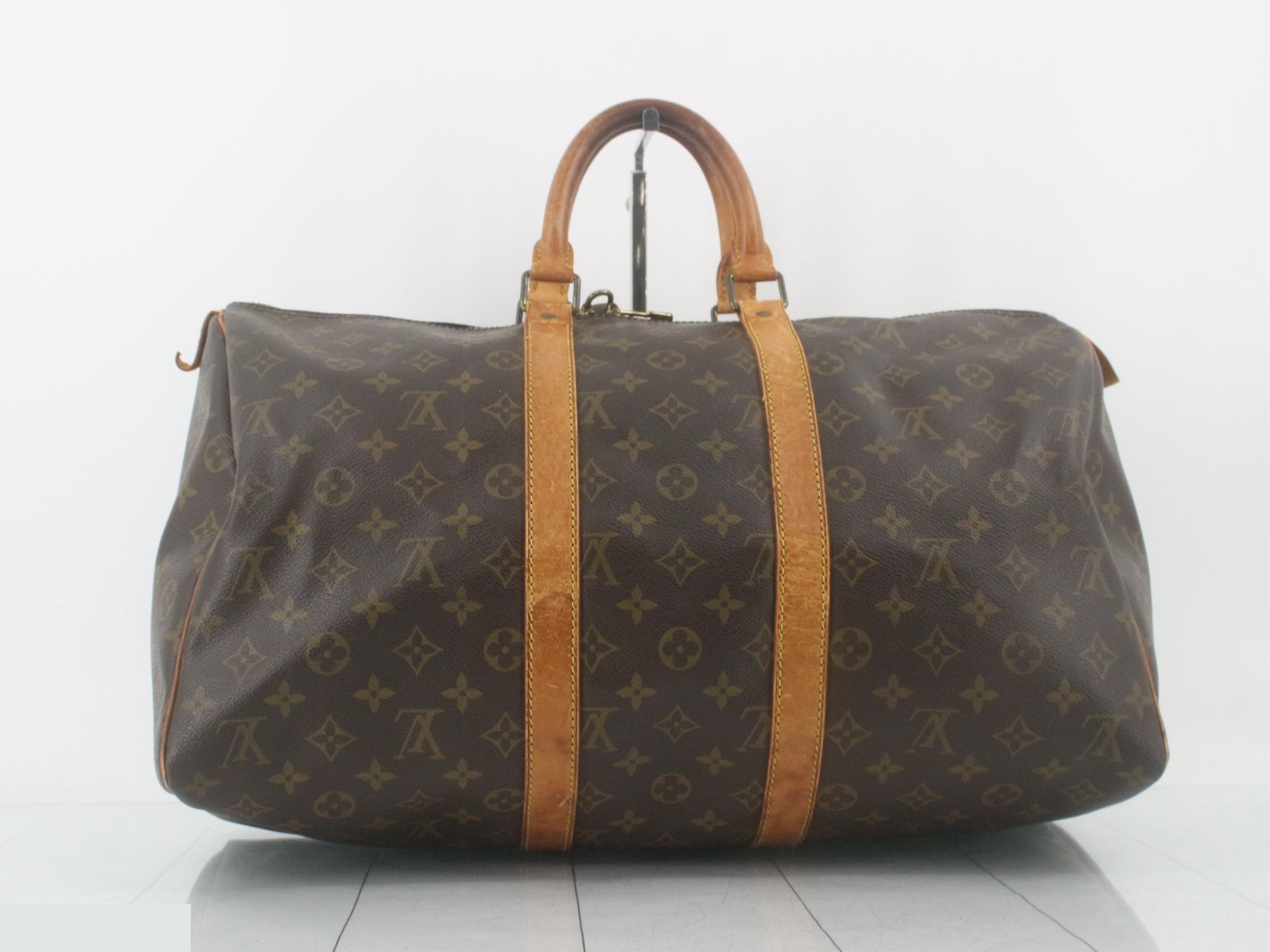 M41428 Keepall 45 Monogram Boston Bag, Brown Leather — view 2