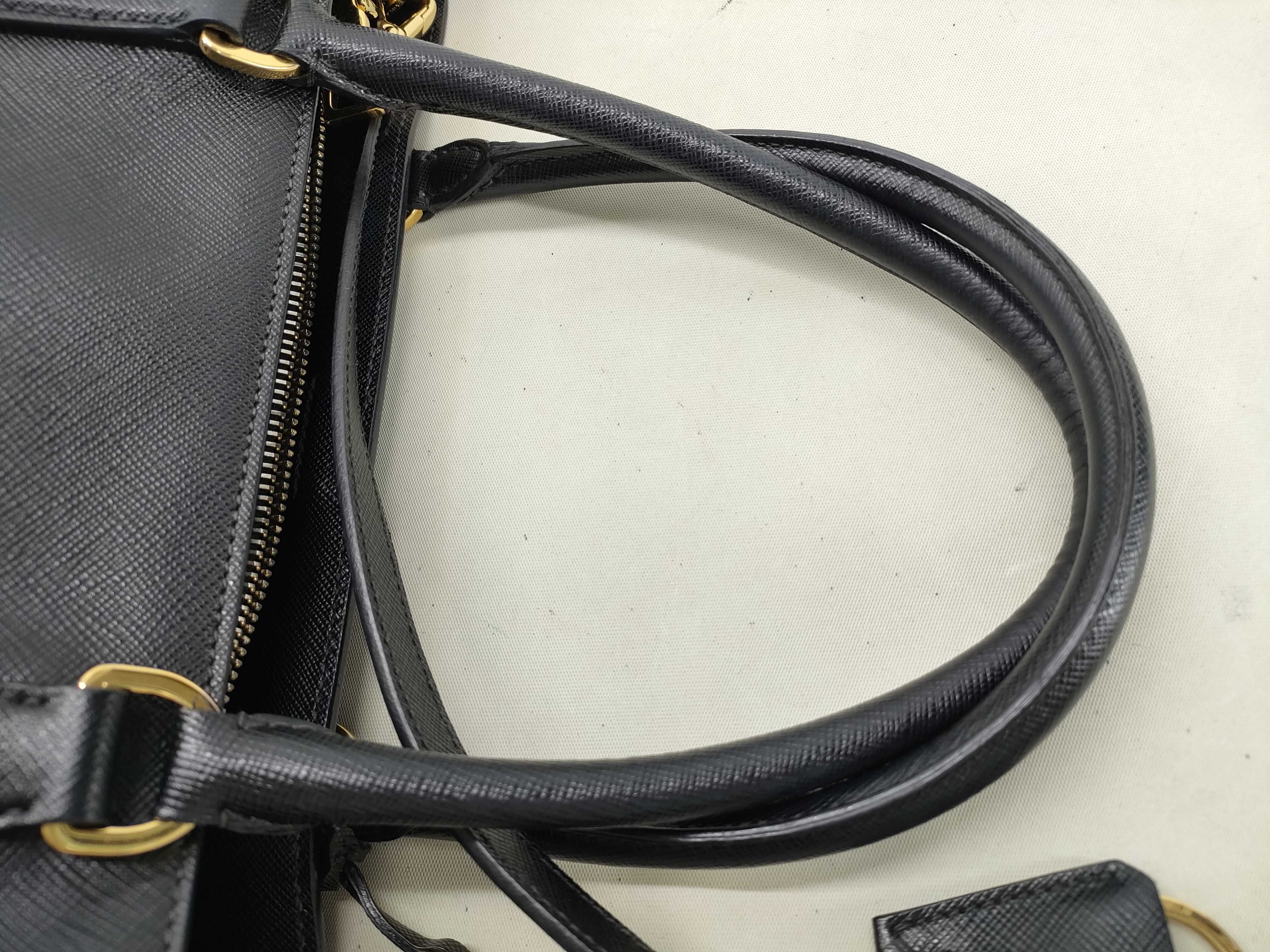 Saffiano Galleria Leather 2-Way Handbag, Black — view 5