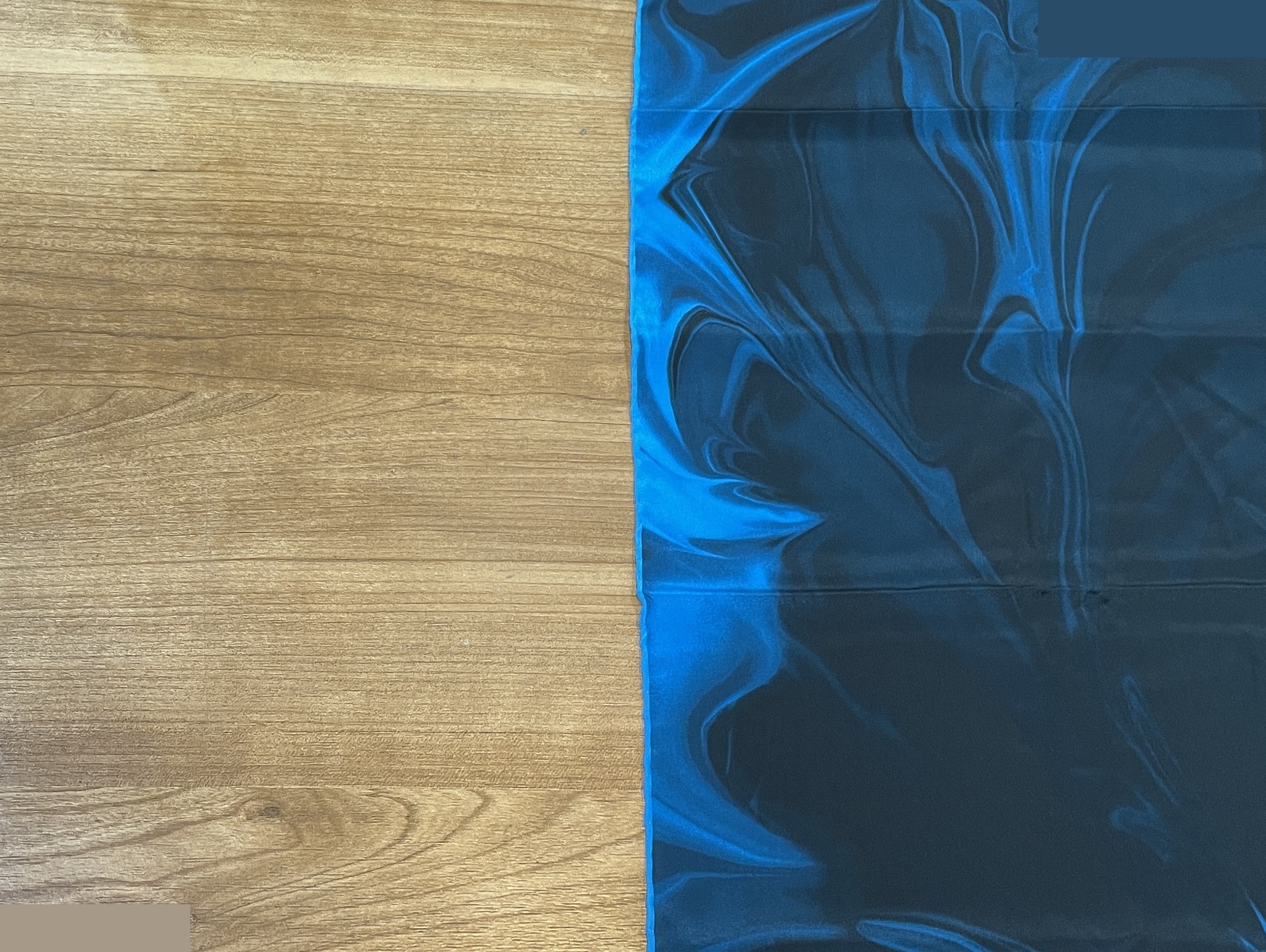 Silk scarf, blue/black marble pattern, 65 x 65 cm — view 5