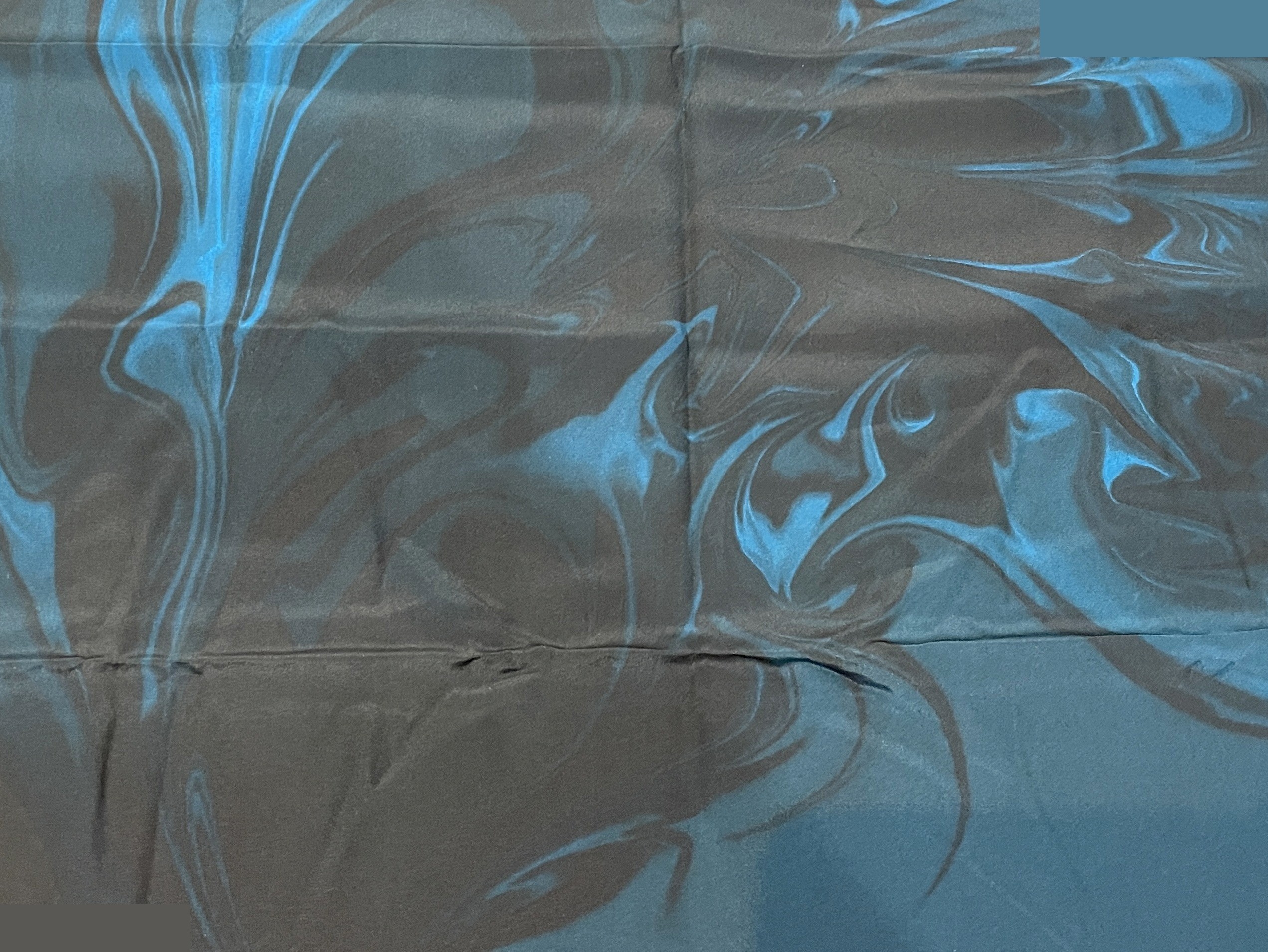 Silk scarf, blue/black marble pattern, 65 x 65 cm — view 6