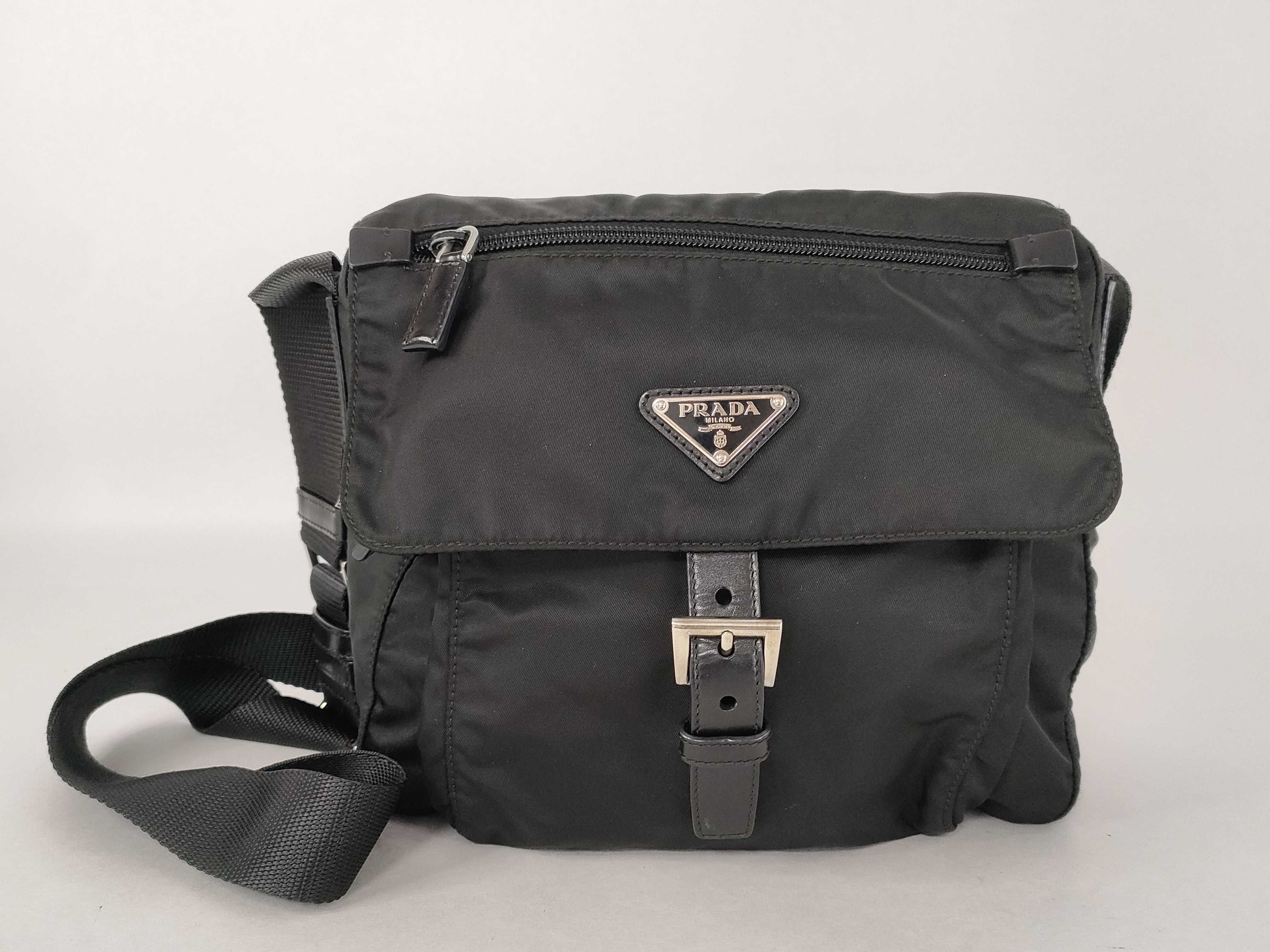 Nylon Prada Shoulder Bag Messenger Nylon Triangle Logo Shoulder Bag