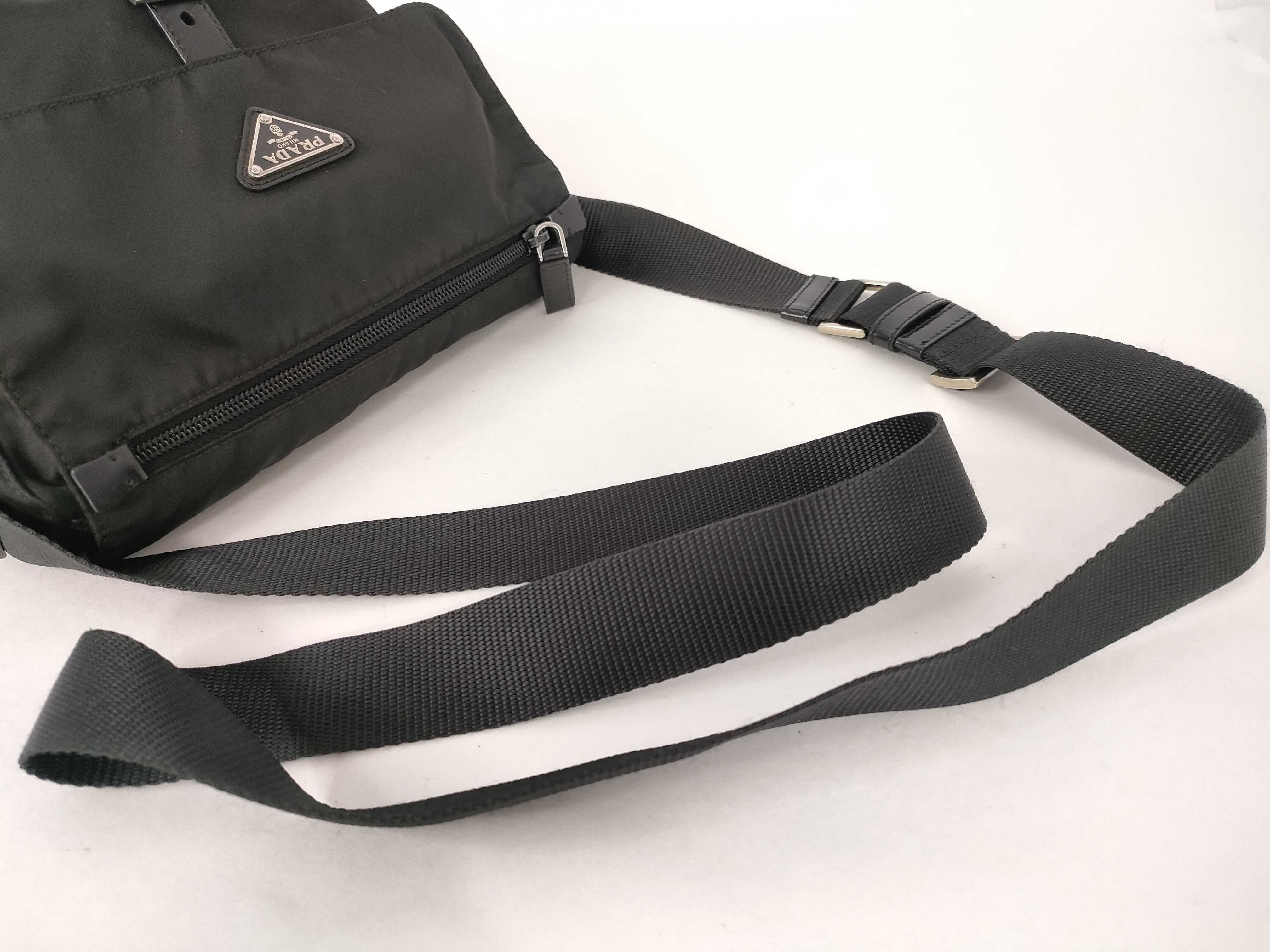 Nylon Prada Shoulder Bag Messenger Nylon Triangle Logo Shoulder Bag — view 3