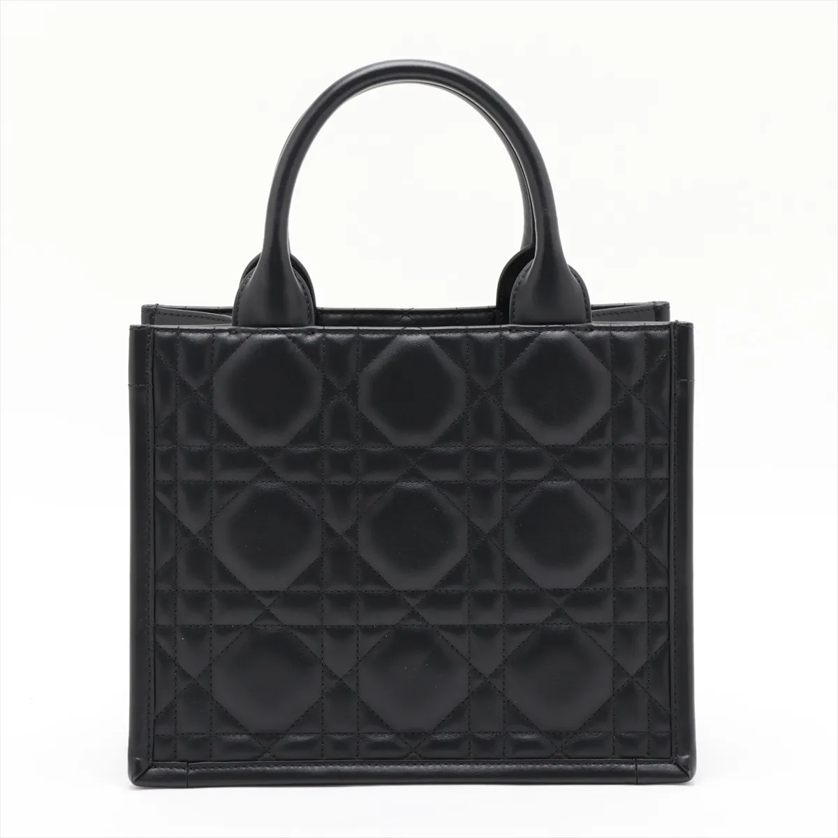 Macro Cannage Book Tote Small Leather 2-Way Tote Bag Black Lucky Star — view 2