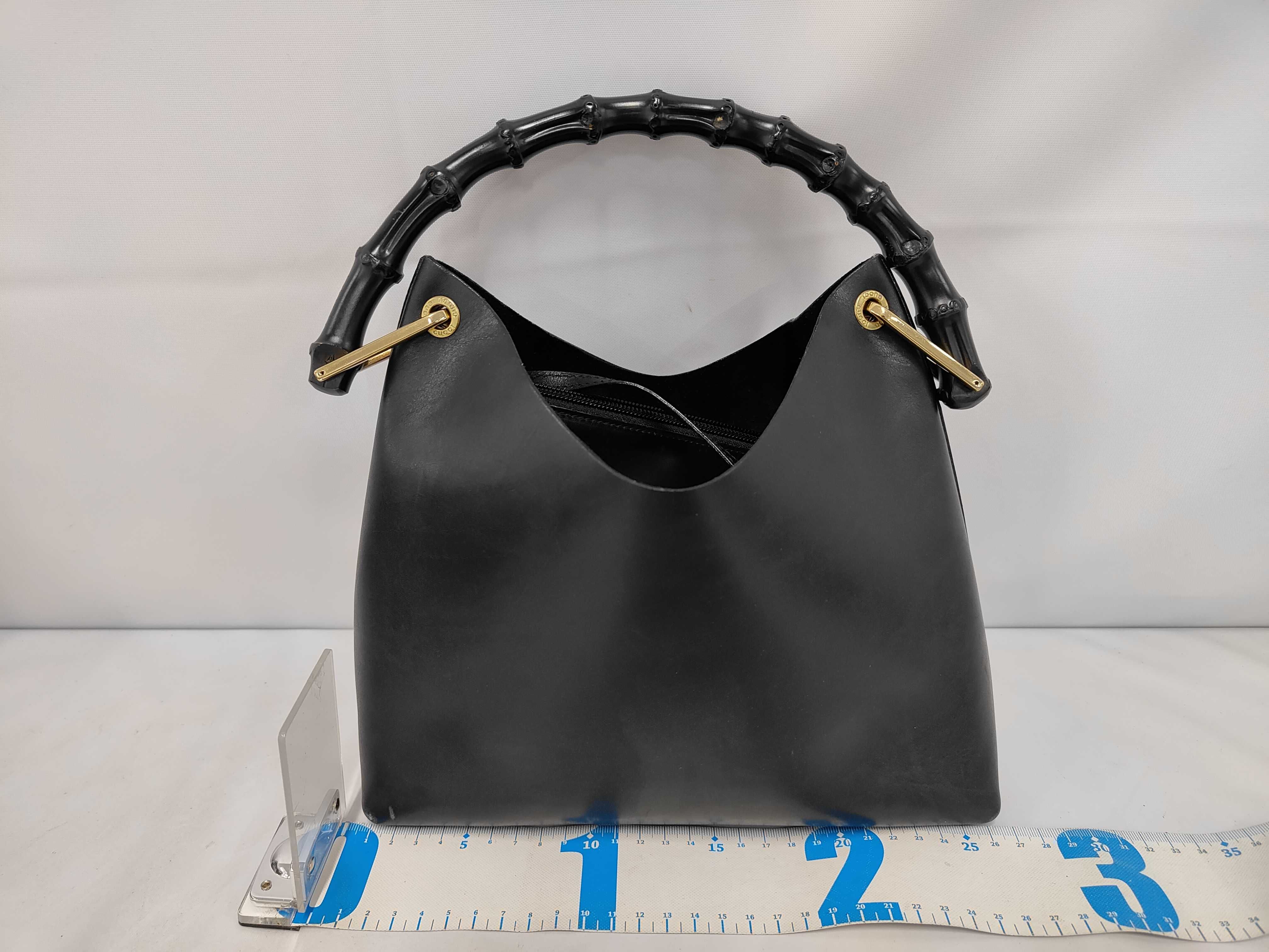 bag, black leather bag — view 2