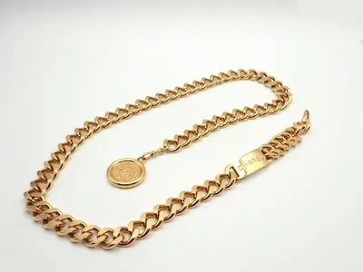 Coco Mark Coin Chain Belt 94A Gold, Total Length Approx. 80cm