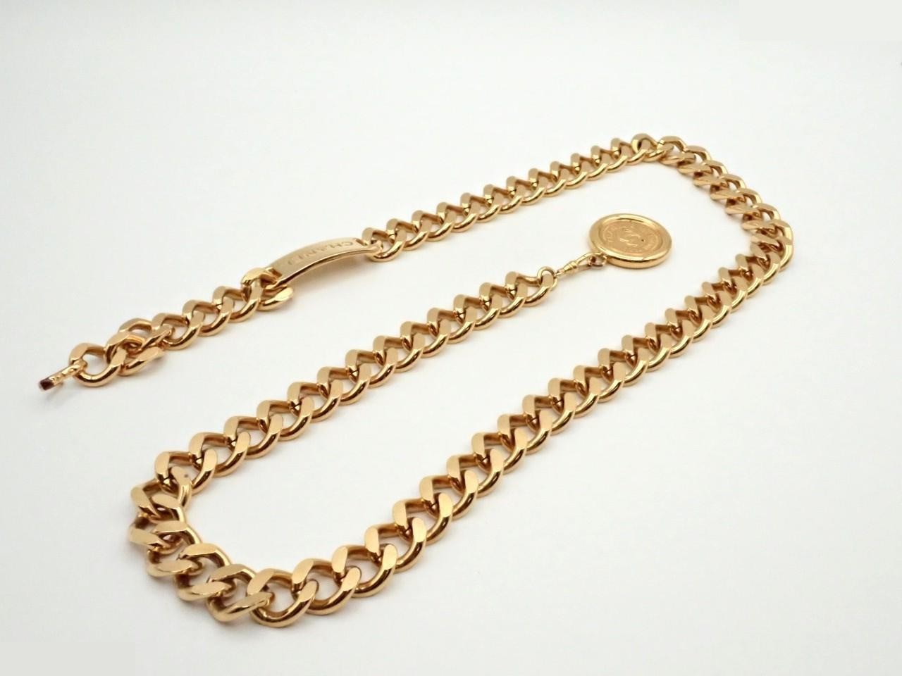 Coco Mark Coin Chain Belt 94A Gold, Total Length Approx. 80cm — view 2