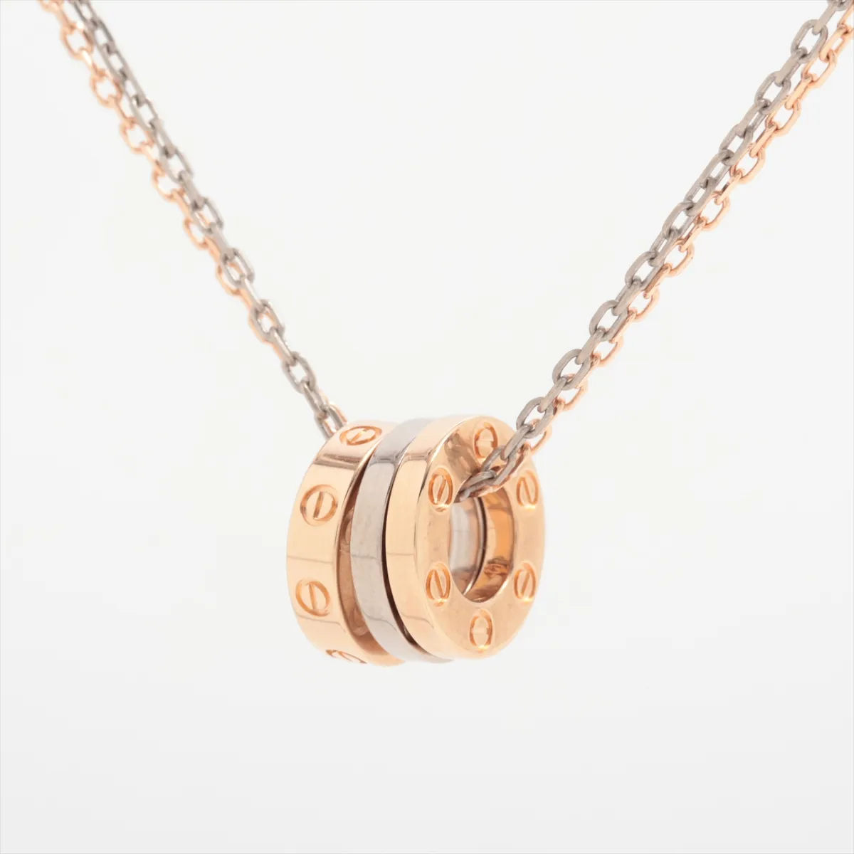 Love Three Hoop 6-Diamond Necklace 750 (PG x WG) 9.0g SL9368 — view 2