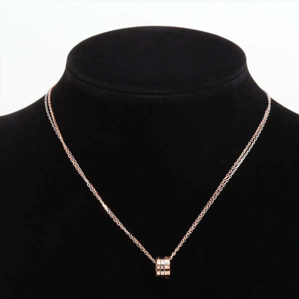 Love Three Hoop 6-Diamond Necklace 750 (PG x WG) 9.0g SL9368 — view 5