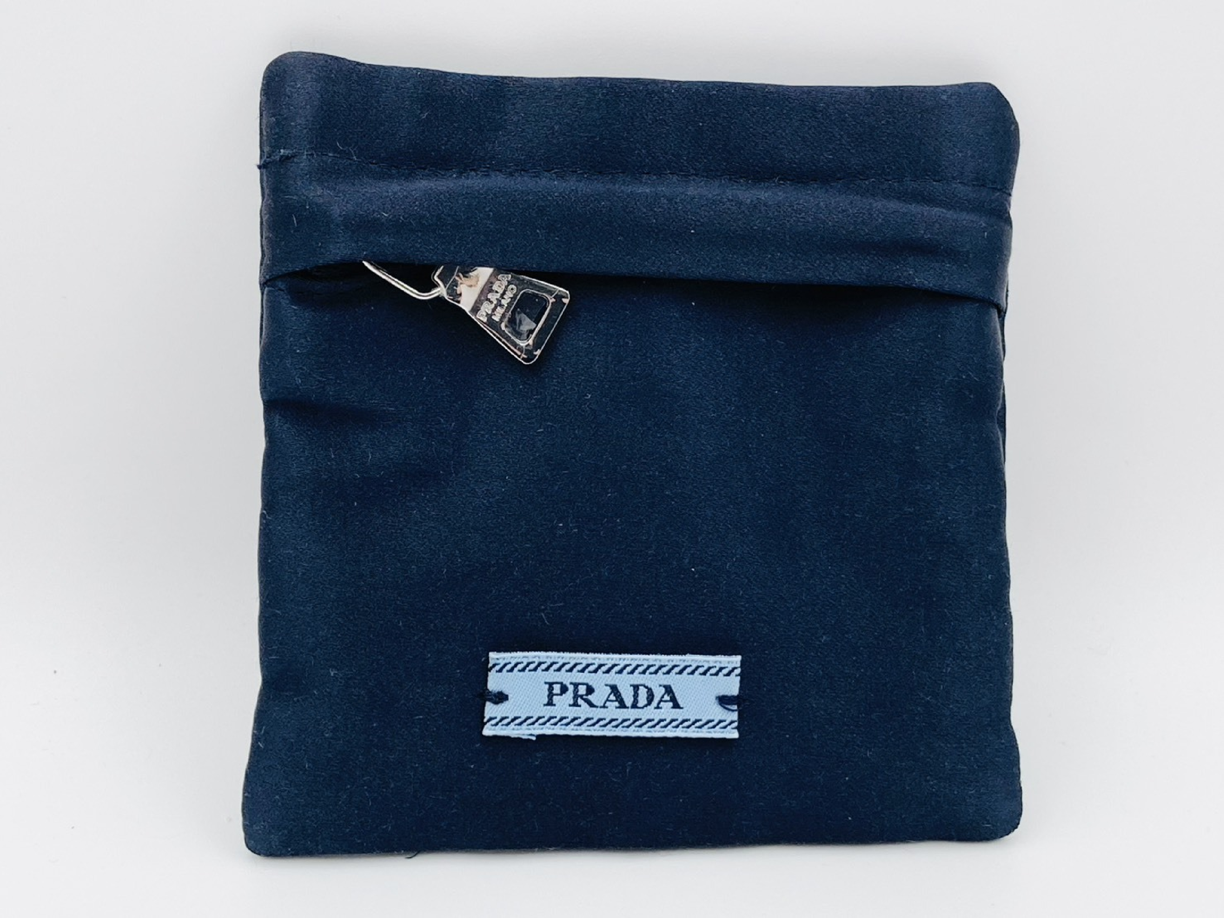 logo accessory pouch, jewelry pouch, small item case, nylon satin, navy, other accessories.