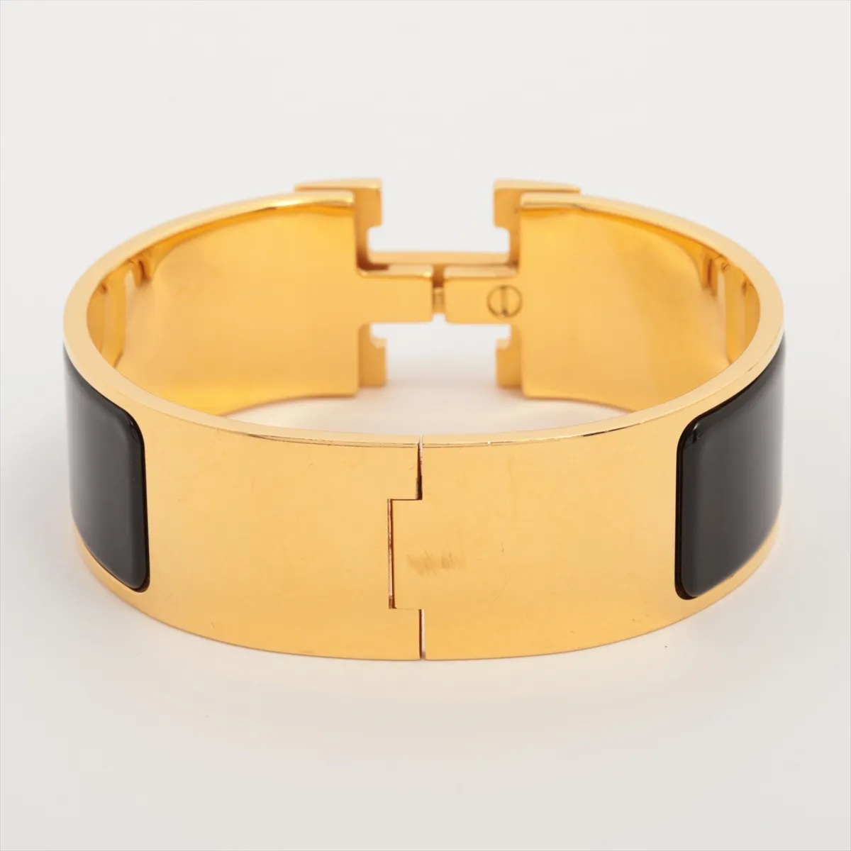Clic Clac H Large Bangle, GP Black x Gold. Shows signs of wear including — view 2