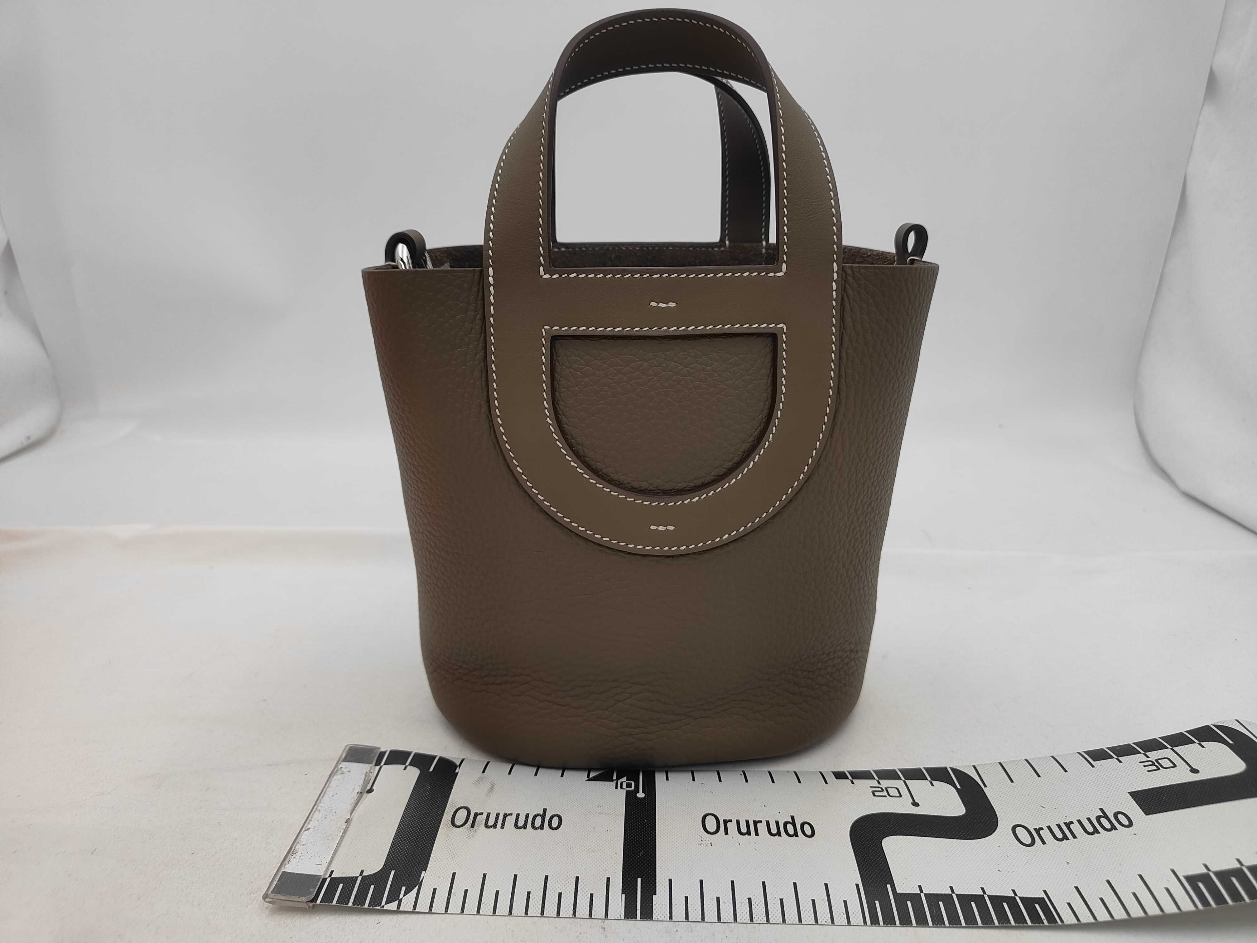 In the Loop 18 Etoupe Taurillon Leather Silver Hardware W Stamp Handbag — view 2