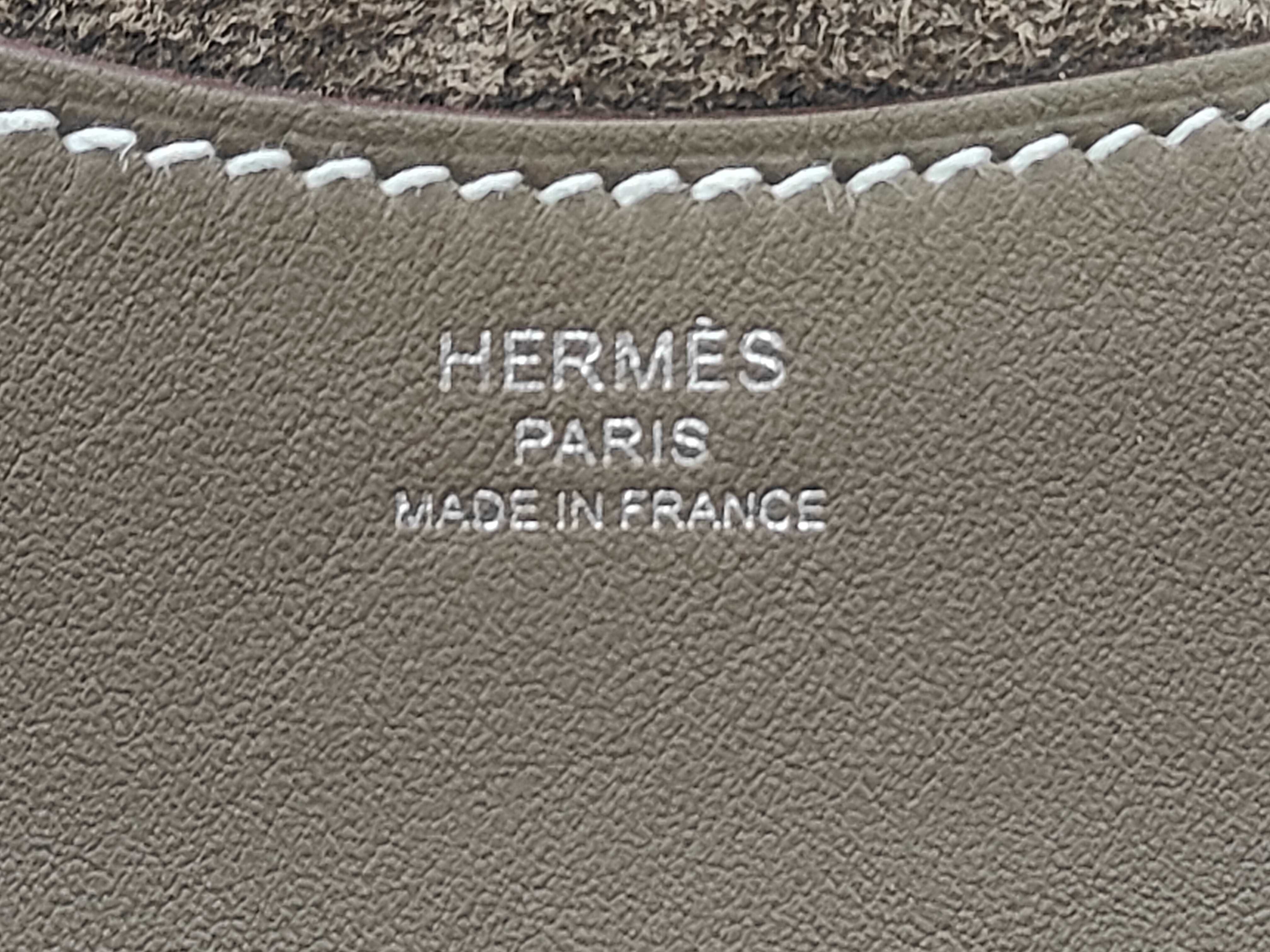 In the Loop 18 Etoupe Taurillon Leather Silver Hardware W Stamp Handbag — view 11