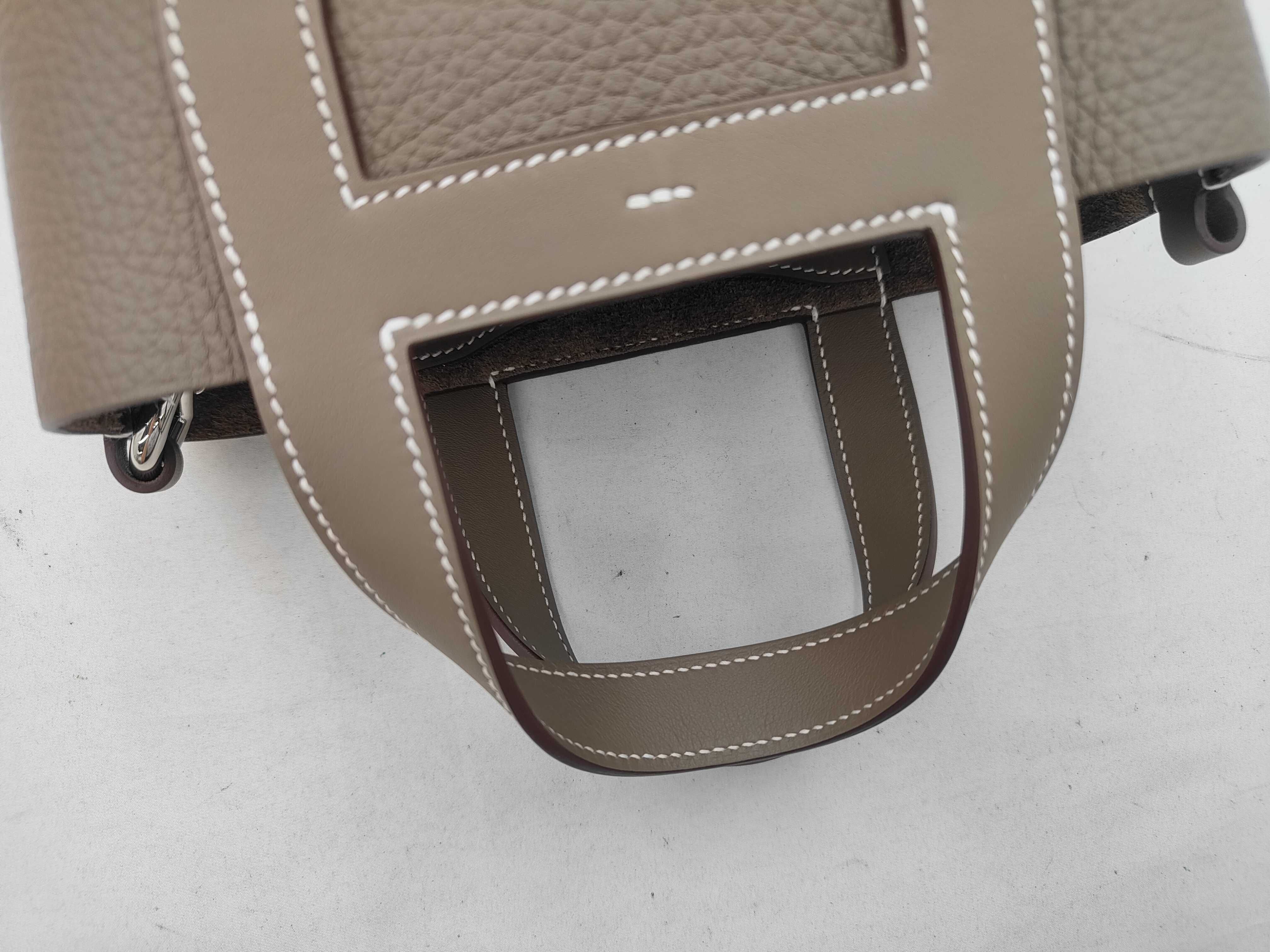 In the Loop 18 Etoupe Taurillon Leather Silver Hardware W Stamp Handbag — view 3