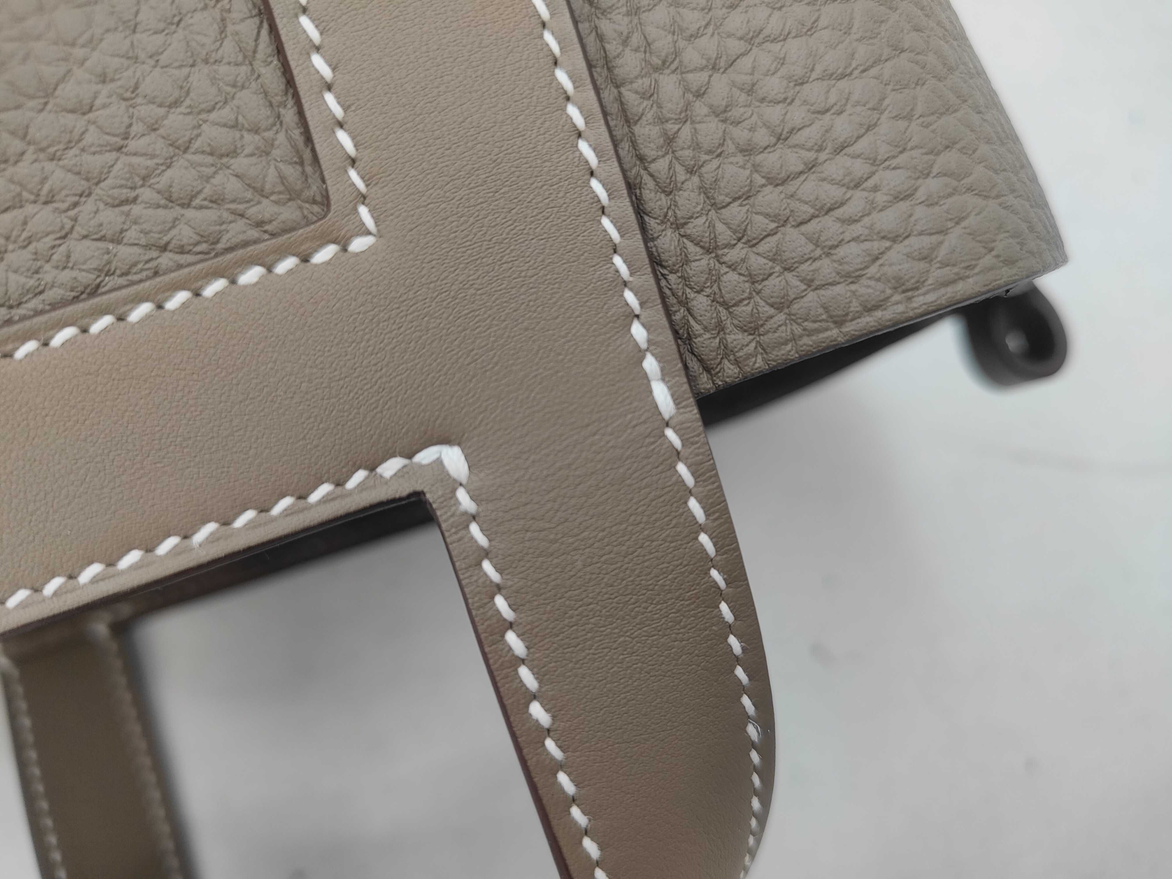 In the Loop 18 Etoupe Taurillon Leather Silver Hardware W Stamp Handbag — view 5