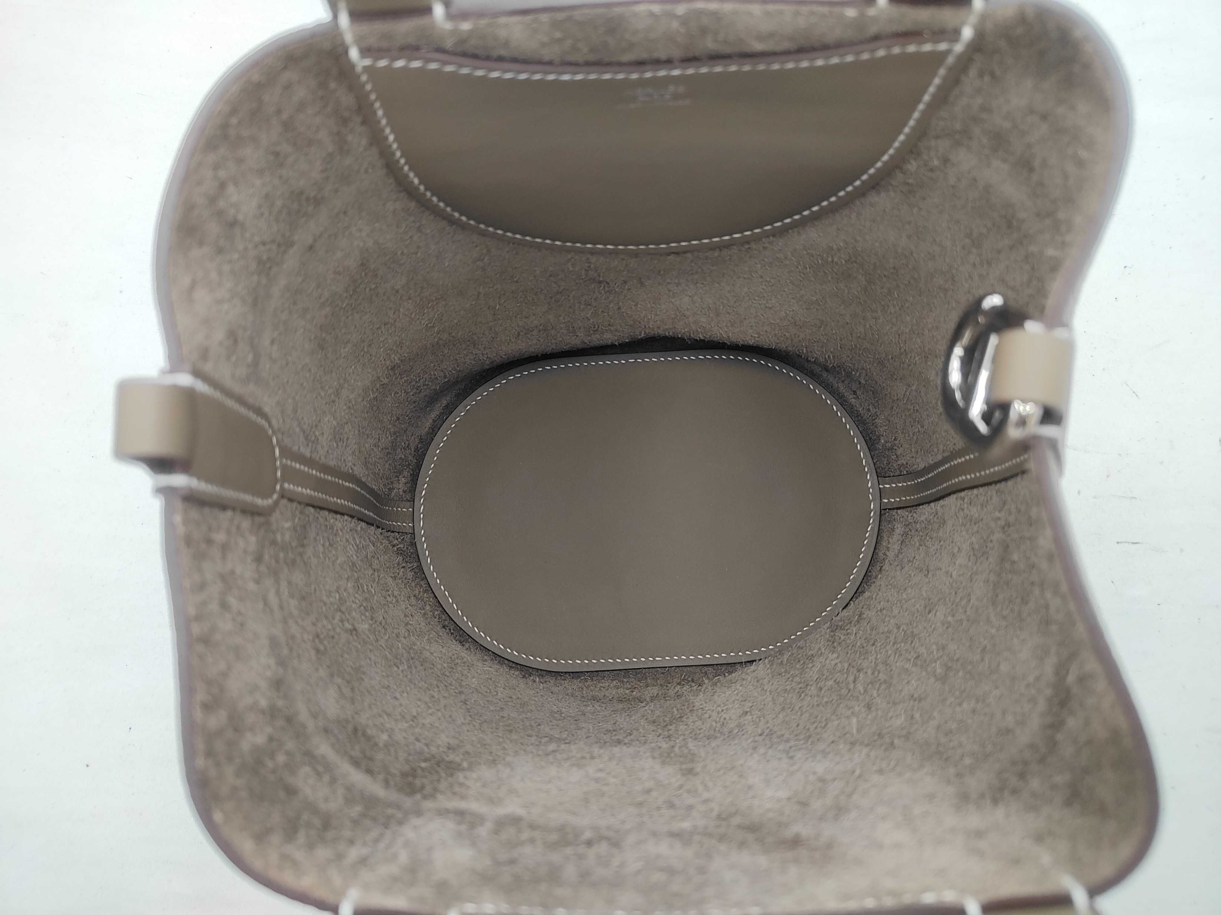 In the Loop 18 Etoupe Taurillon Leather Silver Hardware W Stamp Handbag — view 8