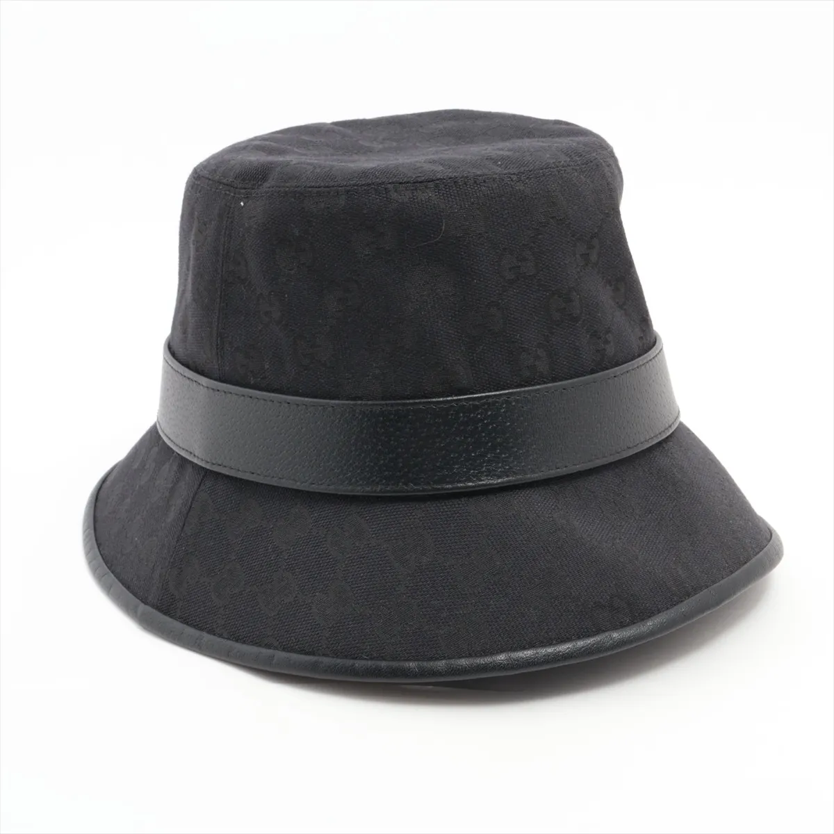 735219 GG Canvas Bucket Hat L 59cm Cotton x Polyester Black — view 2